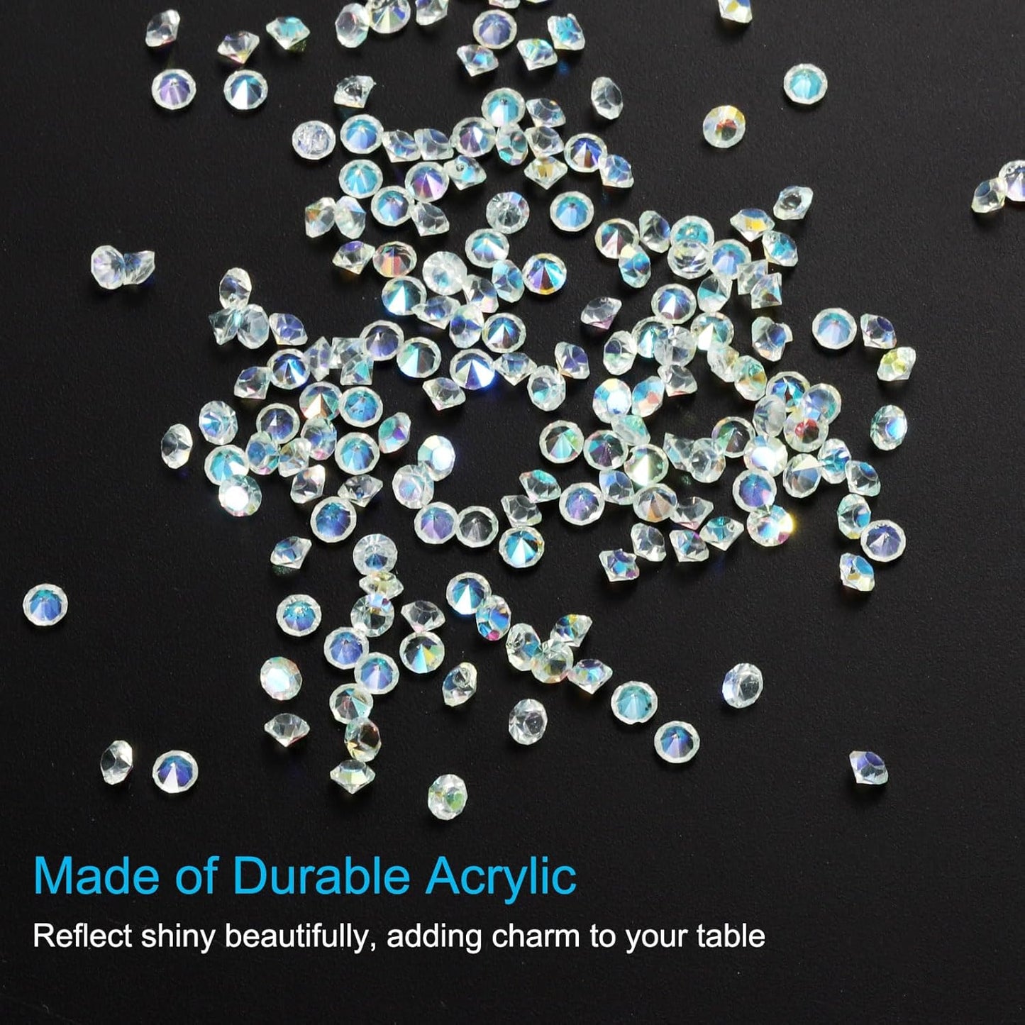 PATIKIL 14000Pcs Wedding Table Scatter Confetti Crystals 3mm Acrylic Diamonds Vase Fillers Gems for Table Centerpiece Decorations Bridal Shower Party, Mint Green AB