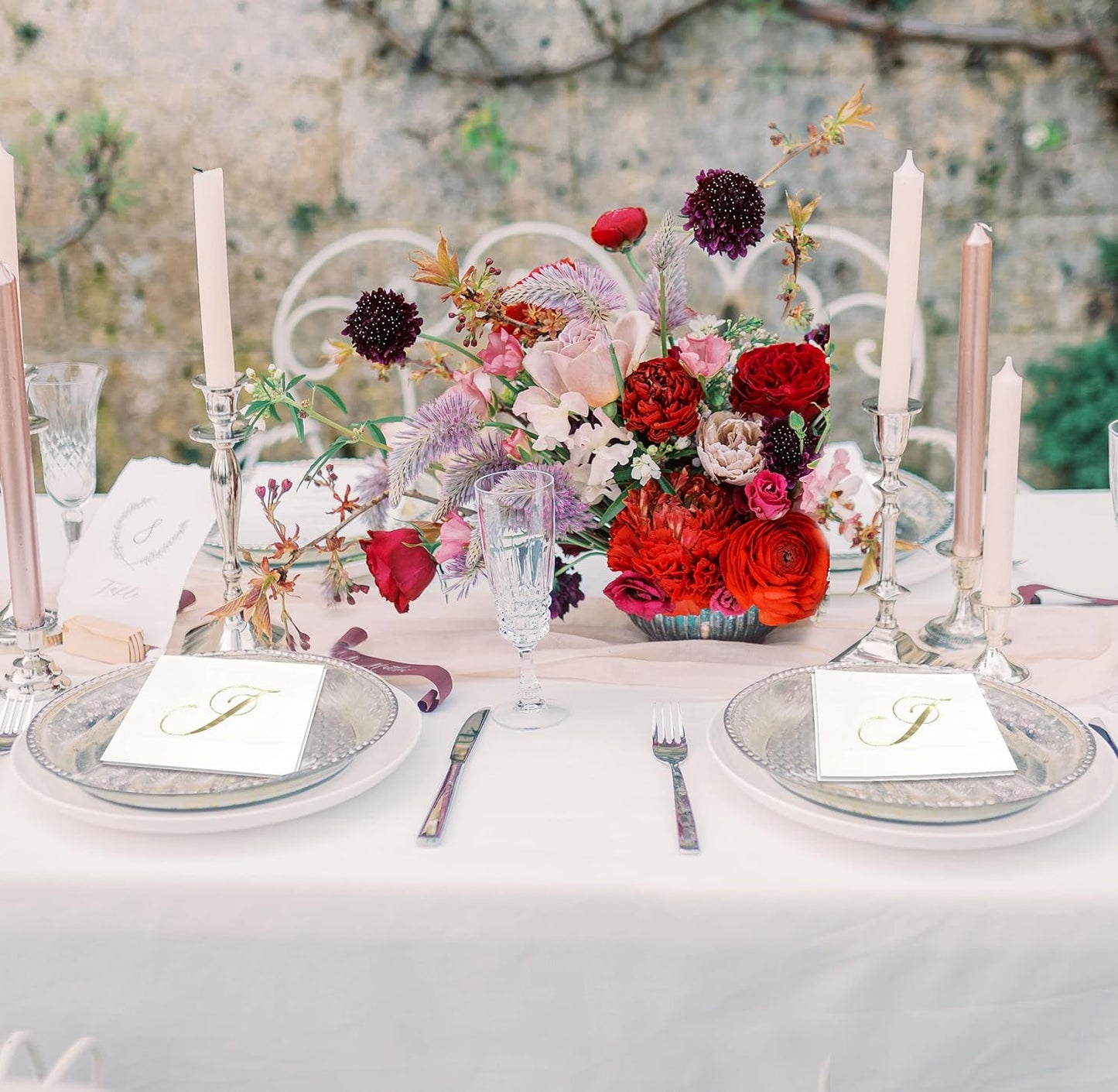 Gift Boutique 100 Gold Foil Monogram J Cocktail Napkins Disposable Paper Hand Towels for Wedding Baby Shower Holiday Party Powder Room Decor