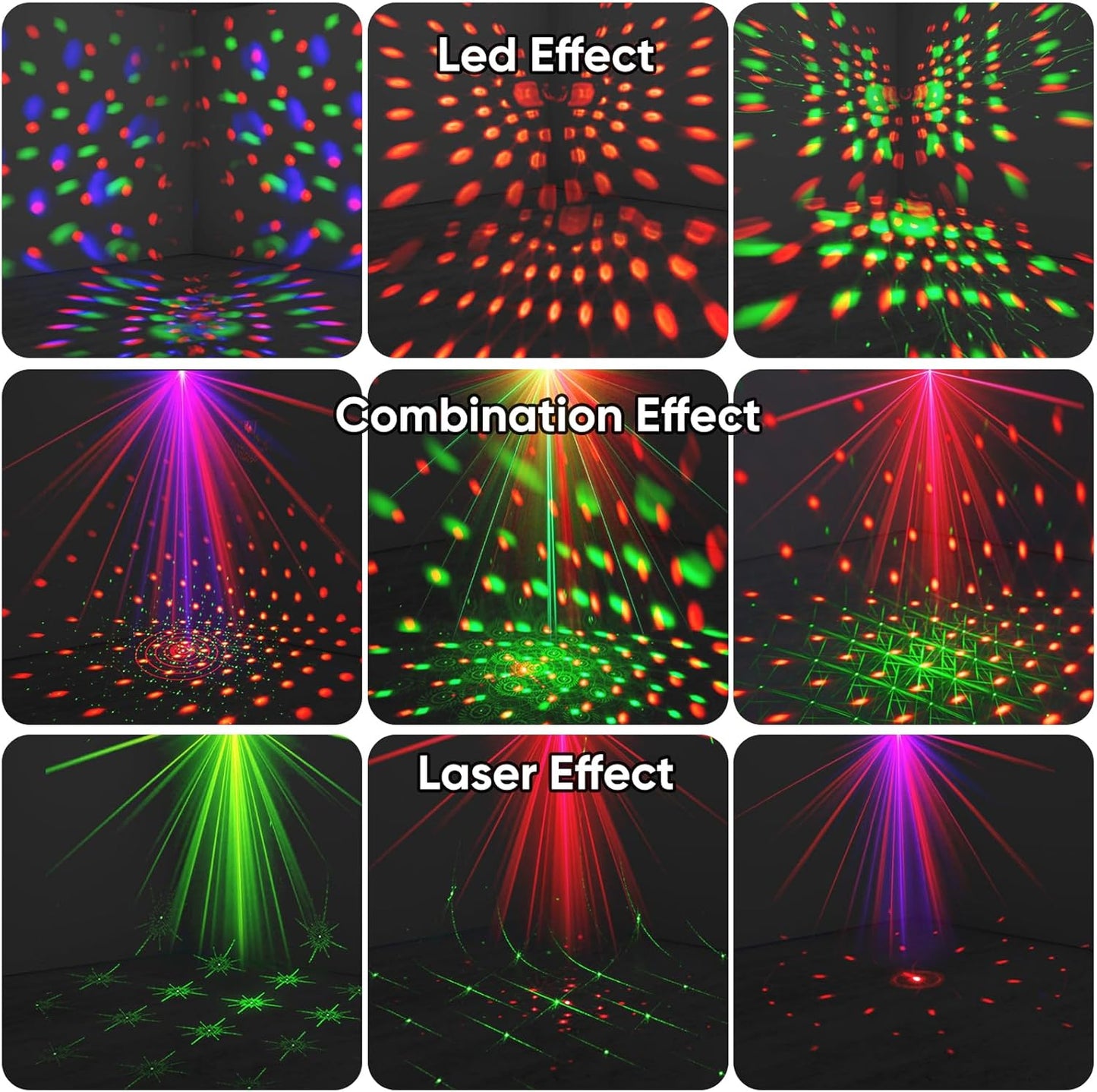 Party Lights DJ Disco Ball Light: LED Stage Laser Light with Sound Activated Remote 72 Patterns - RGB Strobe Lighting Projector for Parties Club Floor Bar Rave Christmas