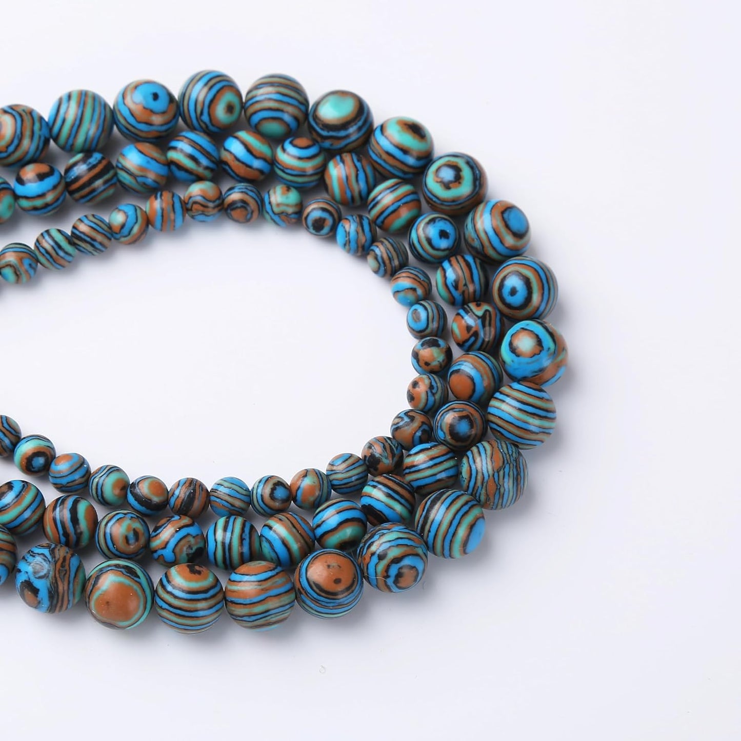 Blue Peacock Turquoise Stone Beads Gemstone Round Crystal Energy Jade Beads Stone Beads for Jewelry Making DIY Bracelet Necklace Jewelry Making 1 Strand 15.5inch 31PCS 12MM