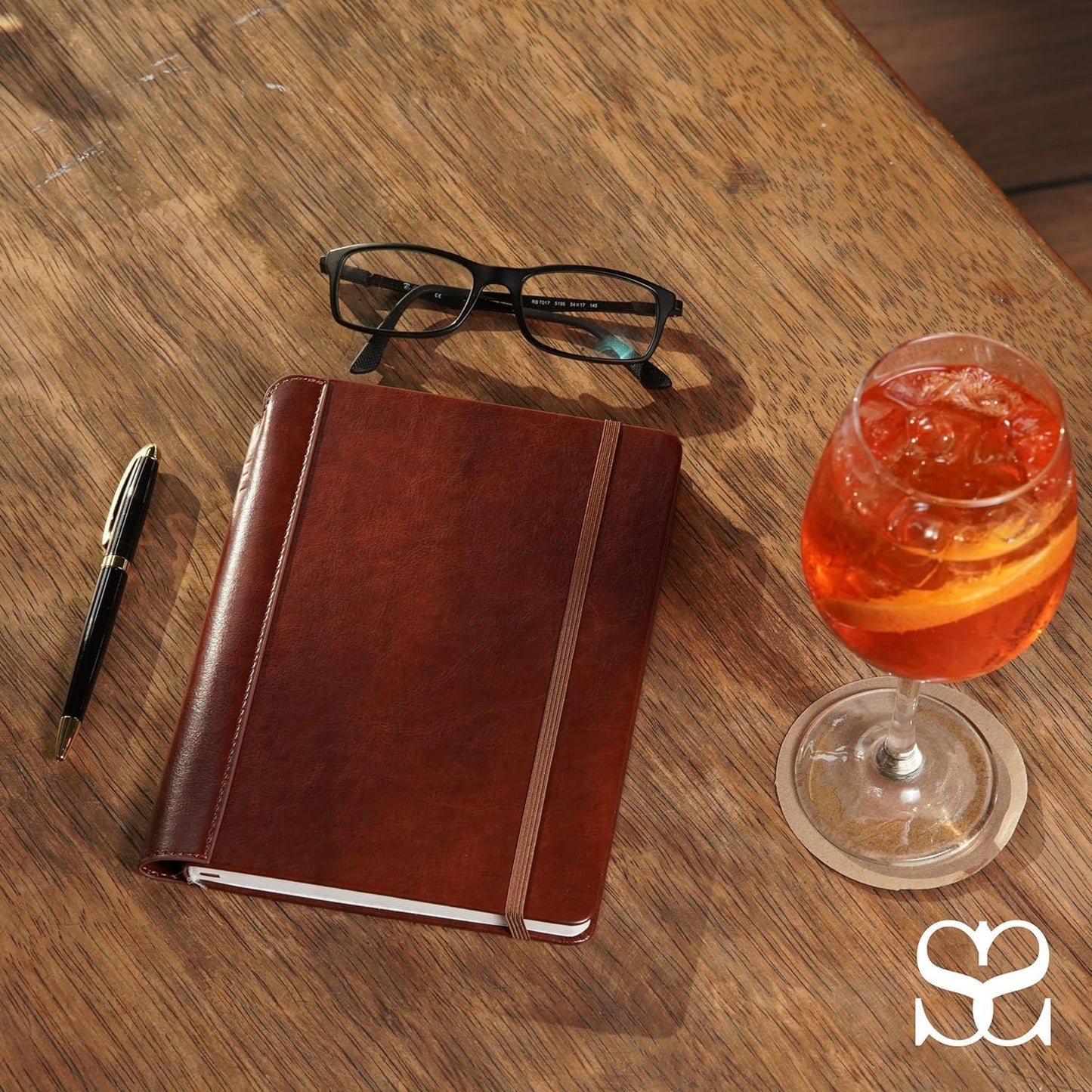 SETTINI® Lined Journal - Classic Journal for Writing Gift Set - Hardcover Vegan Leather, Includes Luxury Pen in a Unique Pen Holder, 192 Pages, 6 x 8.5 inches, Birthday Gift