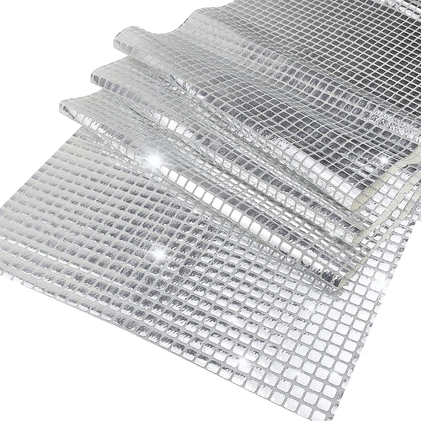 12 x 72 Inches Glitter Disco Table Runner - Retro 70s 80s Theme Decor - Silver Sequin - Bachelorette & Wedding Party Supplies