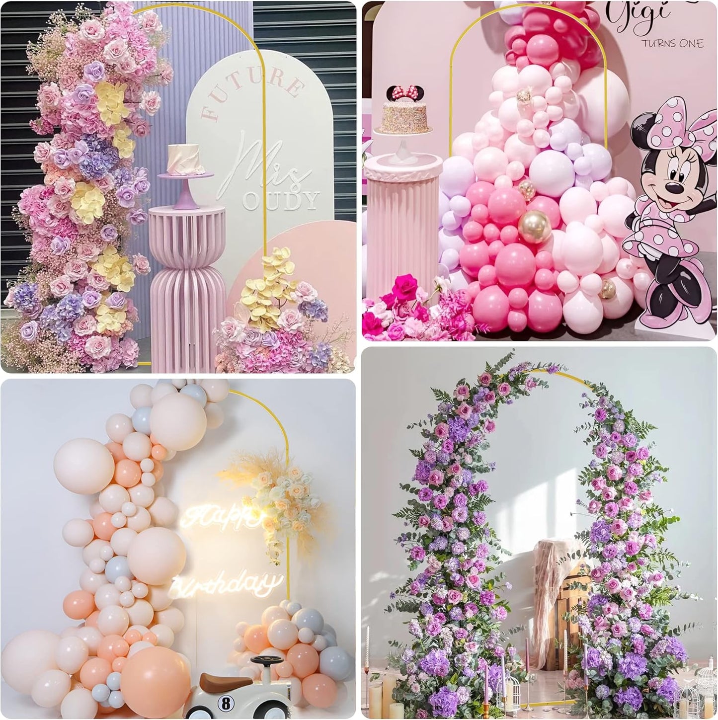 Wokceer 6.6 FT Wedding Arch Stand and Arch Cover, Metal Arch Stand with Arch Stand Cover for Birthday Party Wedding Ceremony Bridal Baby Shower Event Decor, Pink, DoorCover 1.0M-Pink-K