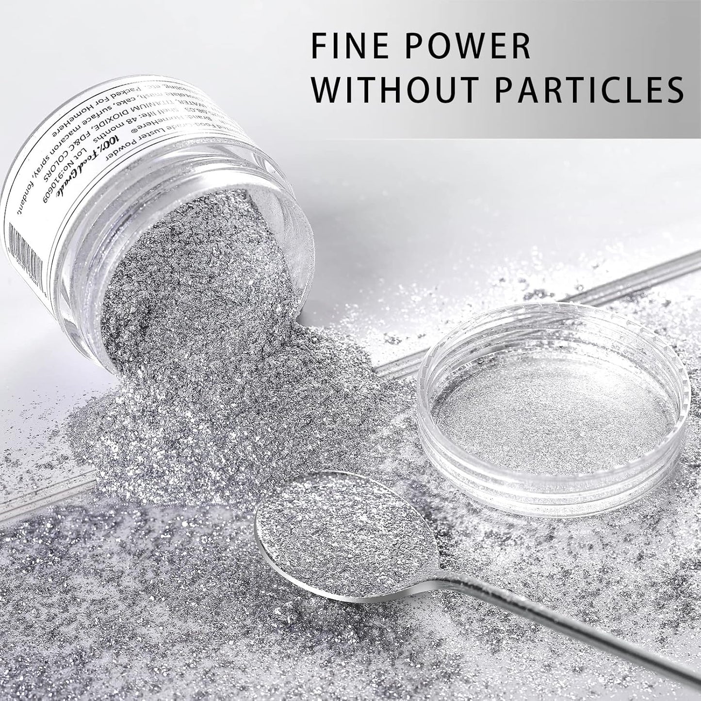 HomeHere Edible Luster Dust Food-Grade Glimmer Powder Glitter for Cake Decorating 7g, Disco Diamond Dust, Edible Sprinkle Glitter for Cocktails Drinks Baking Candy Dessert Chocolate Vegan Tasteless