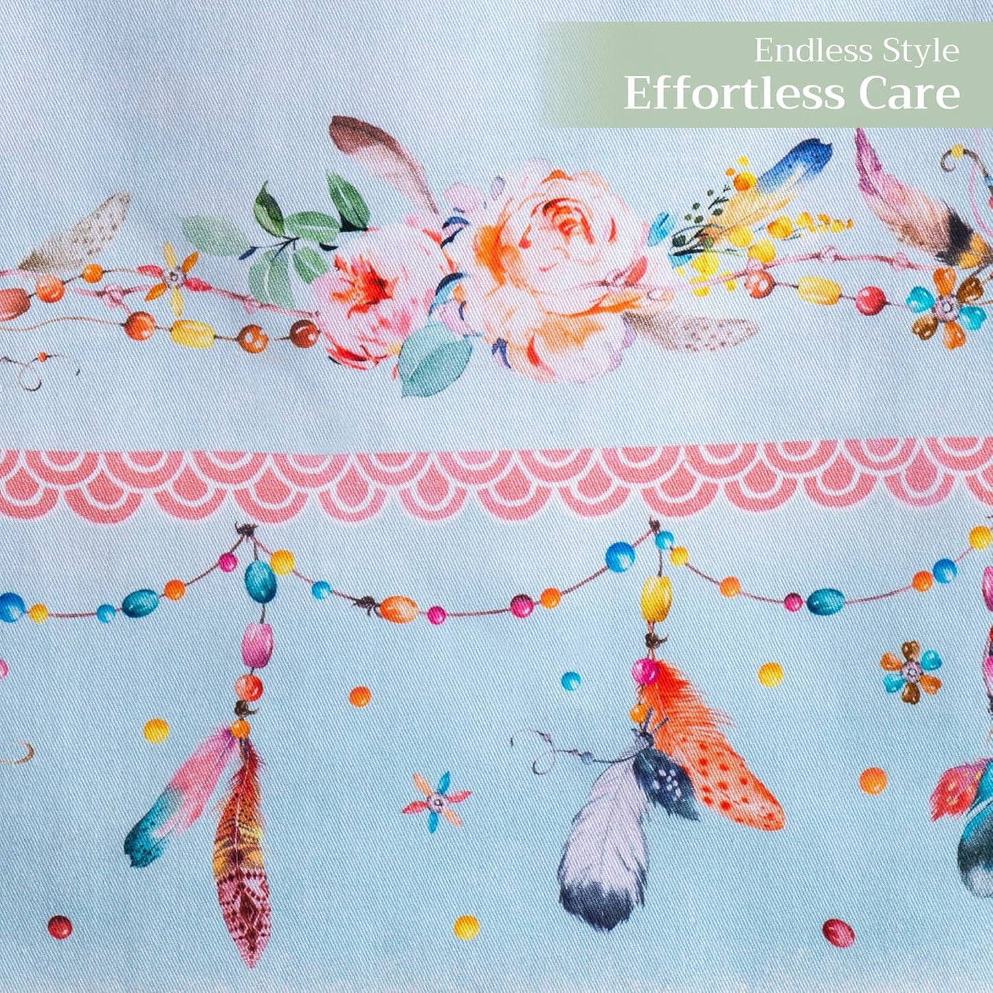 Maison d' Hermine Table Runner 100% Cotton Single Layer Table Runners 72 inches Long Decorative for Home Kitchen Dining Party Baby Shower Wedding Bridal Shower Spring Summer (Ibiza, 14.50" x 72")