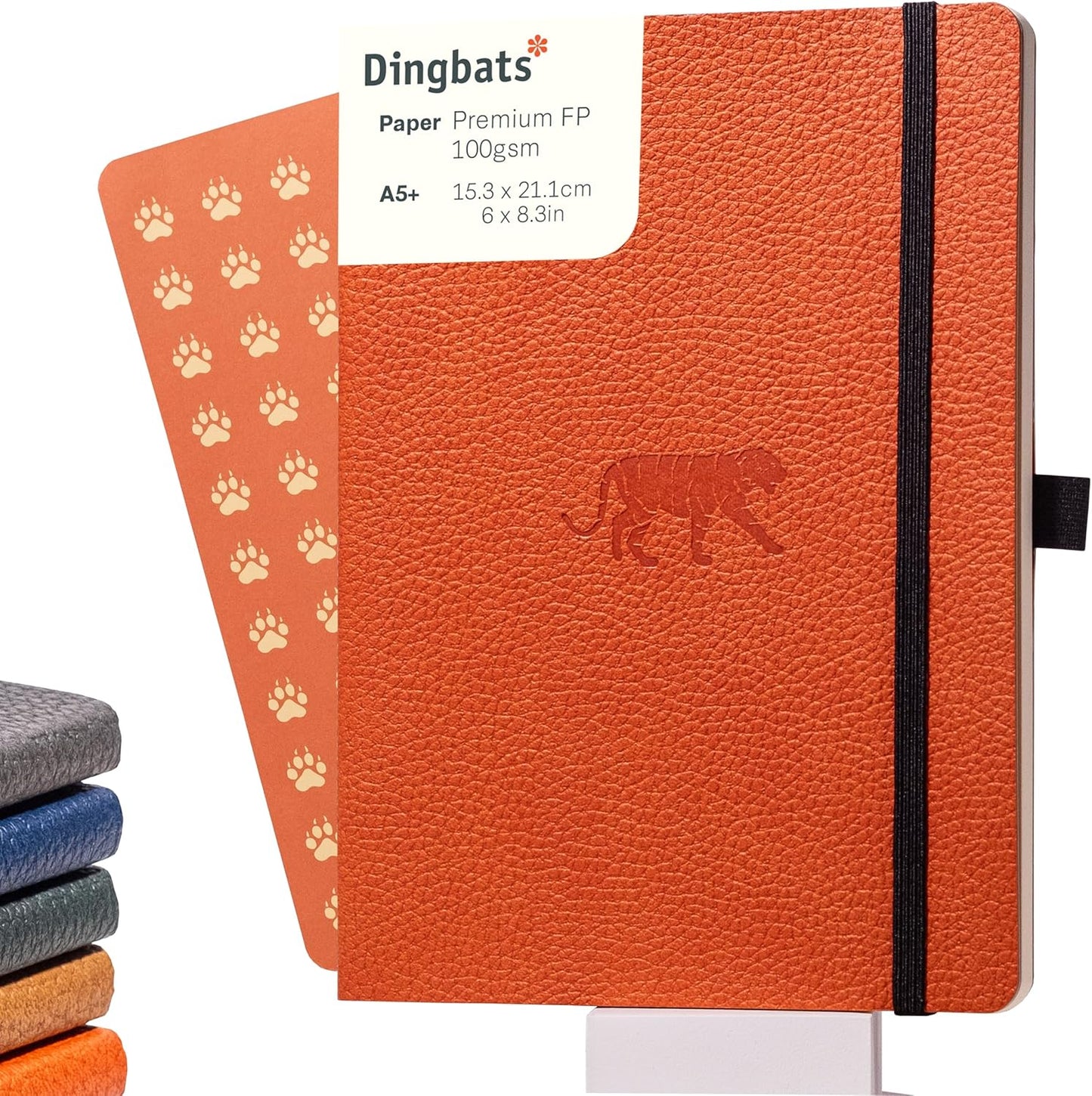 Dingbats A5 Wildlife Dotted Notebook Journal - Premium Vegan Leather Softcover Executive Journal for Women & Men - Work, Note Taking, Writing & Travel