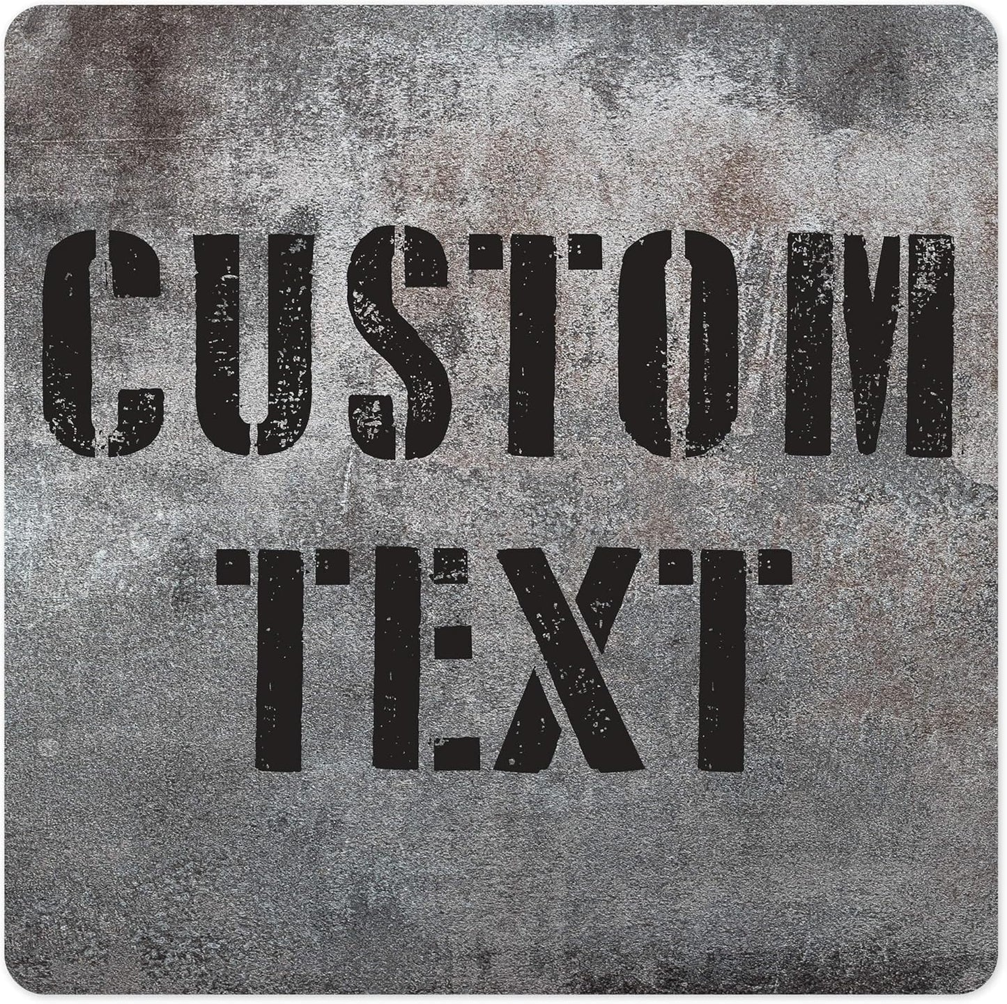 Custom Sign, Custom Street Sign, 11 Font Colors, 13 Font Styles, 4 Hole Options, 22 Sizes, 12x12 Inches, Rust Free DiBound, Fade Resistant, Made in USA by My Sign Center (Grunge Metal)