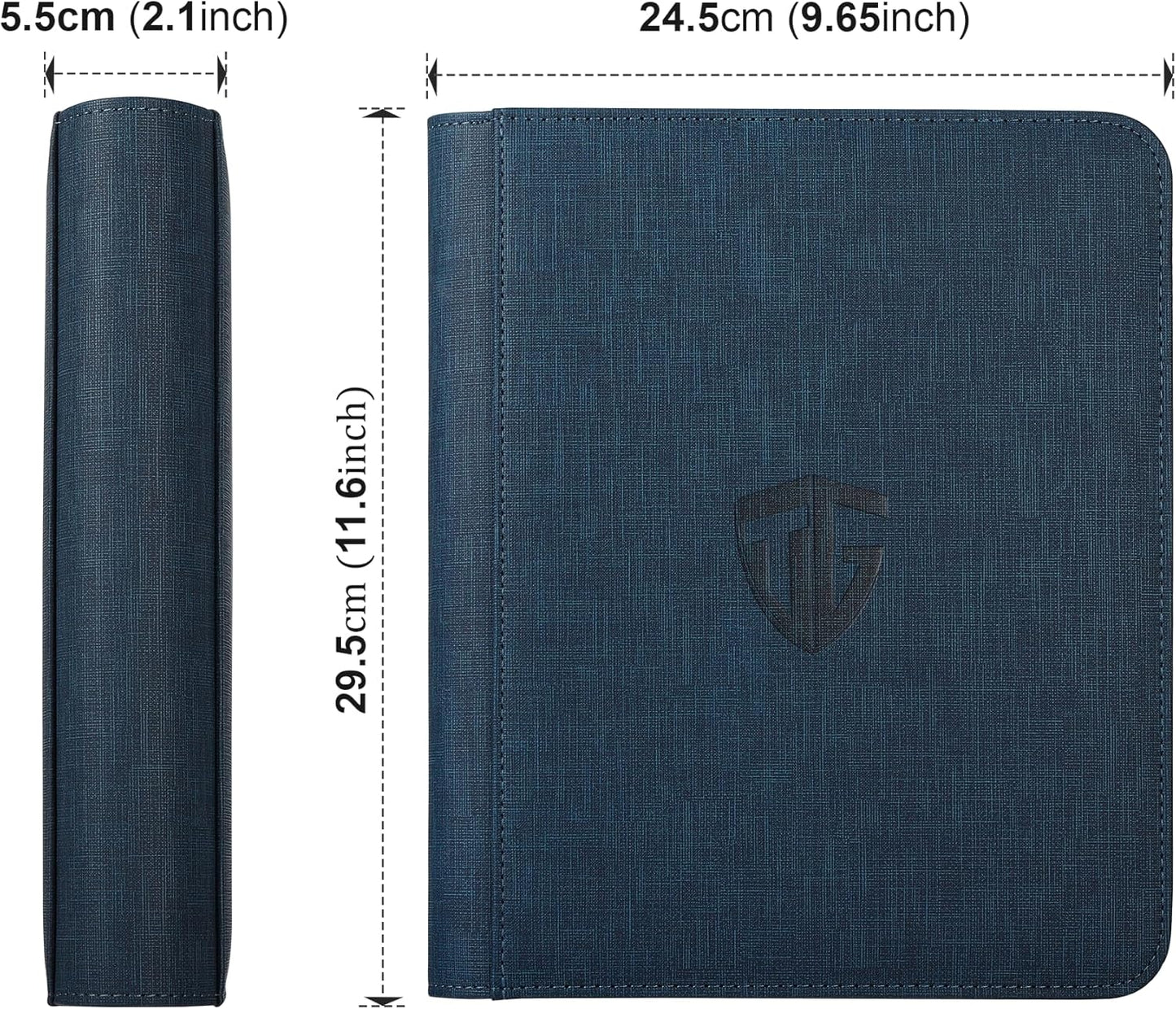 Toploader Binder,Holds 112 Toploaders, 4 Pocket Top Loader Binders for 3" x 4" Rigid Card Holders for Trading Cards or Sports Cards Binders (Dark Blue)