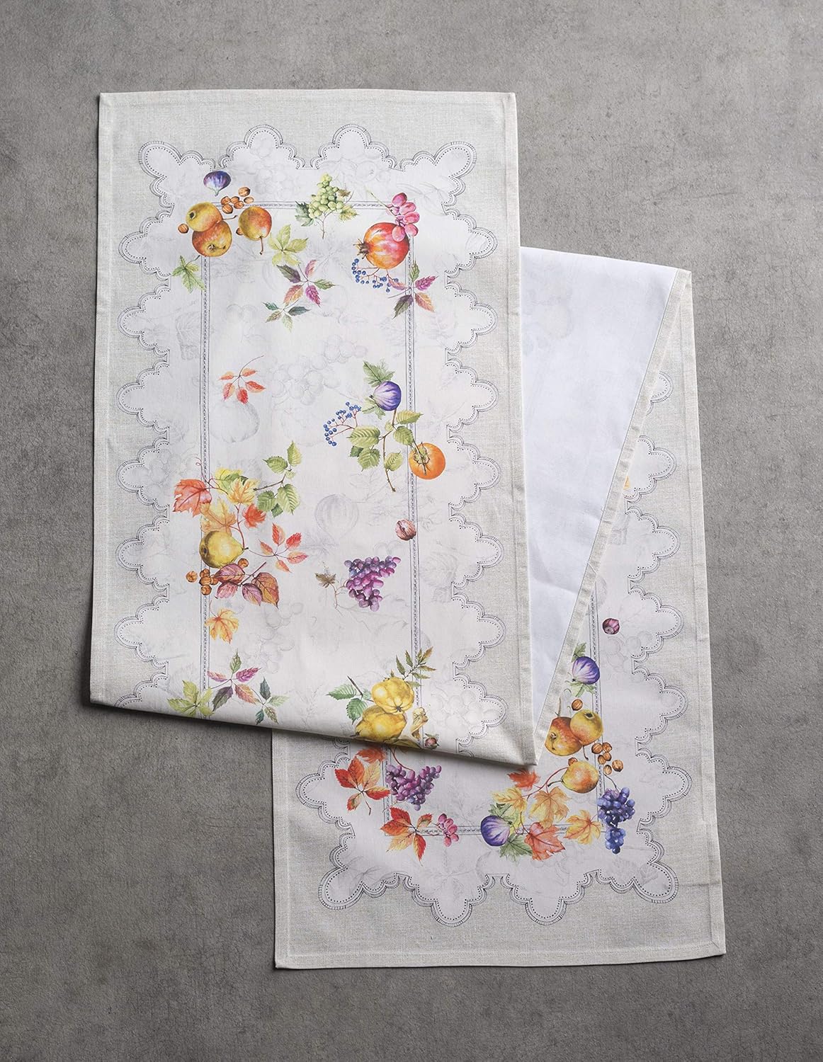Maison d' Hermine Table Runner 100% Cotton Single Layer Table Runners 48 inches Long for Thanksgiving Christmas Decorations Home Kitchen Dining Party Wedding (Fruit D'Hiver, 14.5" x 48")