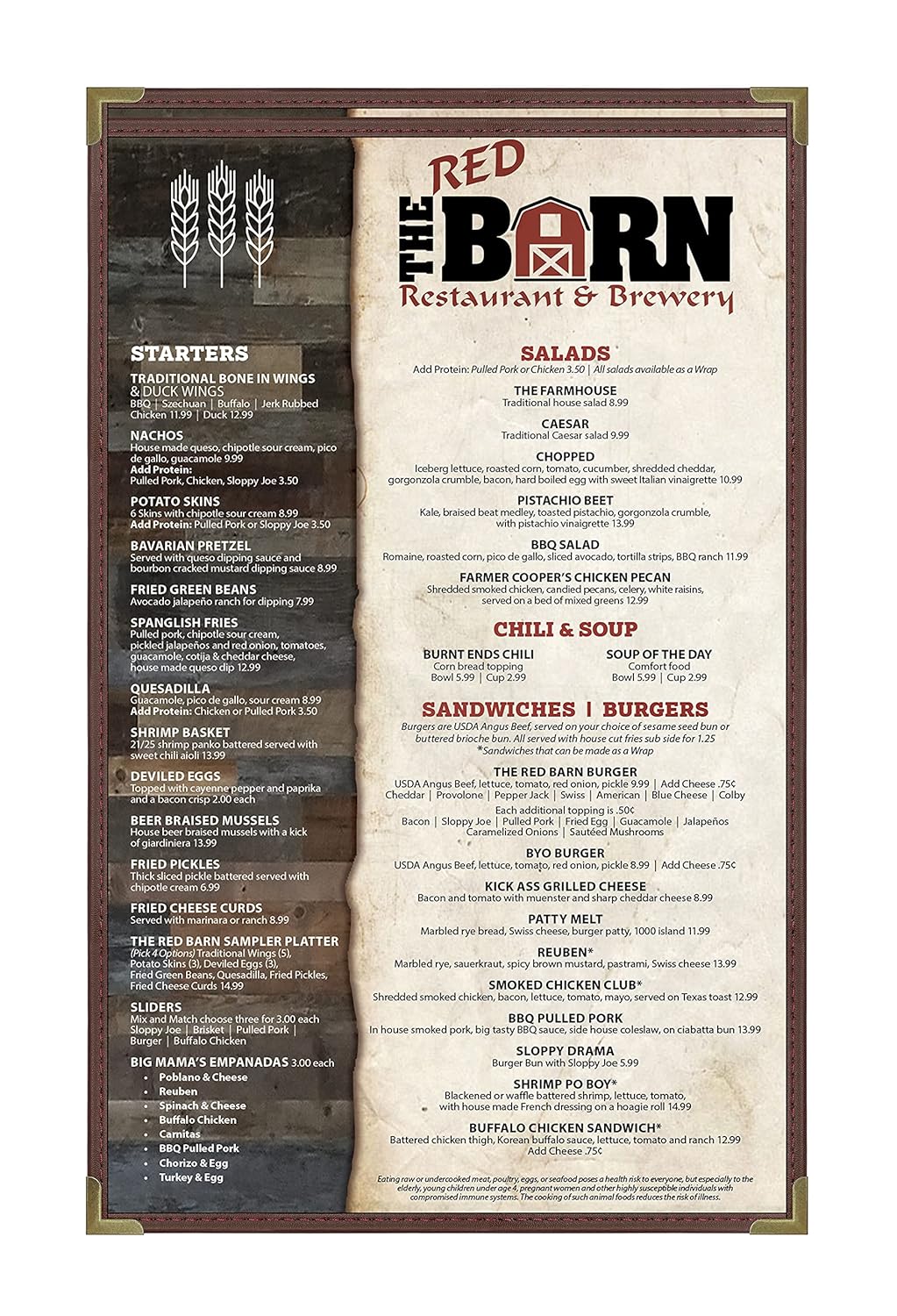 Goodsmart Pajco Style Restaurant Menu Covers – Pack of 10, Side-Loading Menu Holders, Single Stitched Edge, Clear Vinyl Menu Sleeves, Leatherette Trim, Gold Corners, Burgundy, 1 View (8.5" x 14")