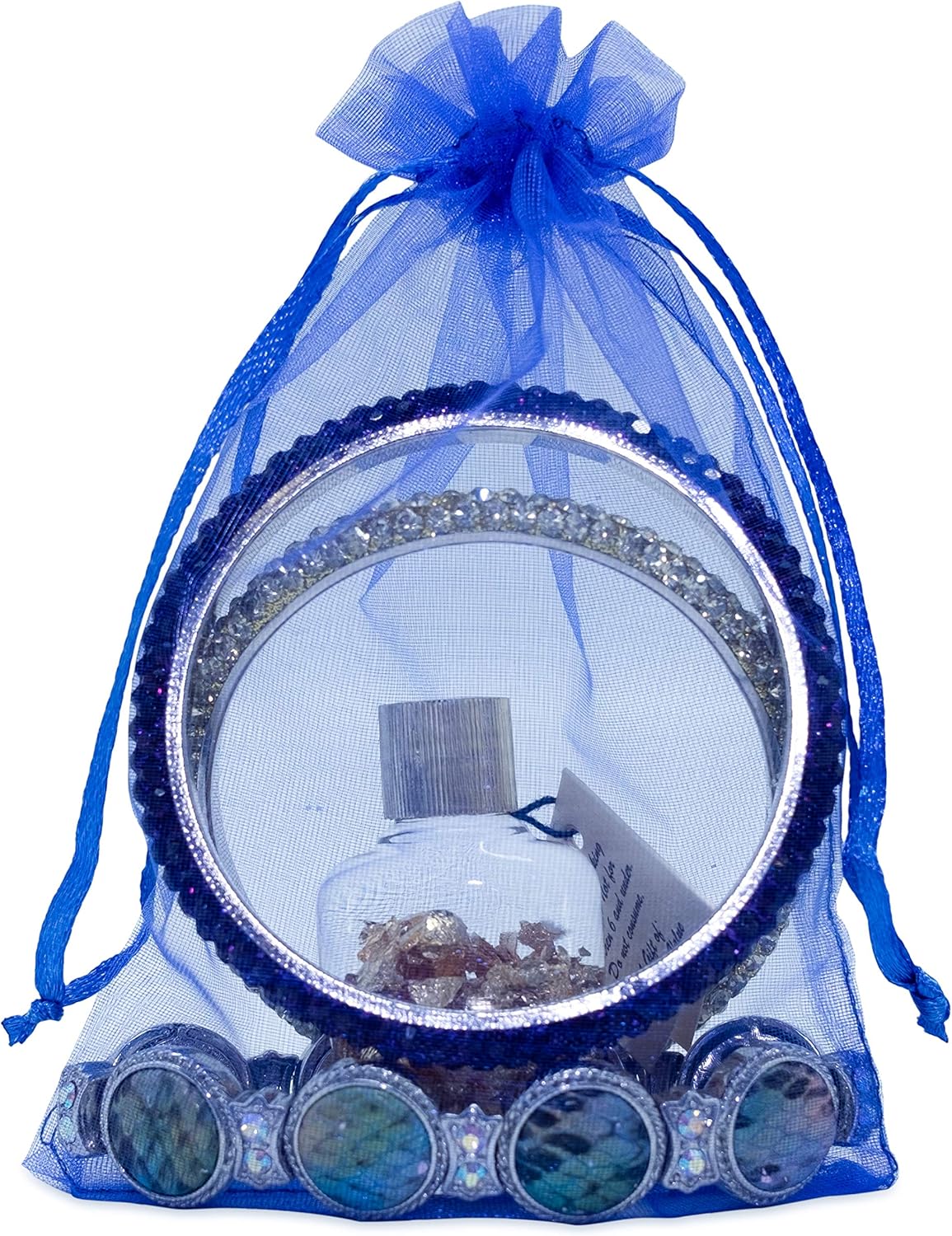 TheDisplayGuys 100-Pack 4x6 Royal Blue Sheer Organza Gift Bags with Drawstring, Jewelry Candy Treat Wedding Party Favors Mesh Pouch