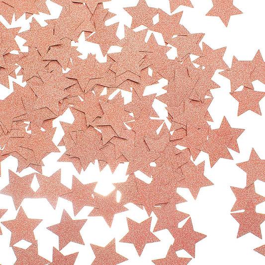 Glitter Star Confetti for Table Wedding Birthday Party Decoration, 1.2 inch in Diameter (rose gold glitter,200pc)