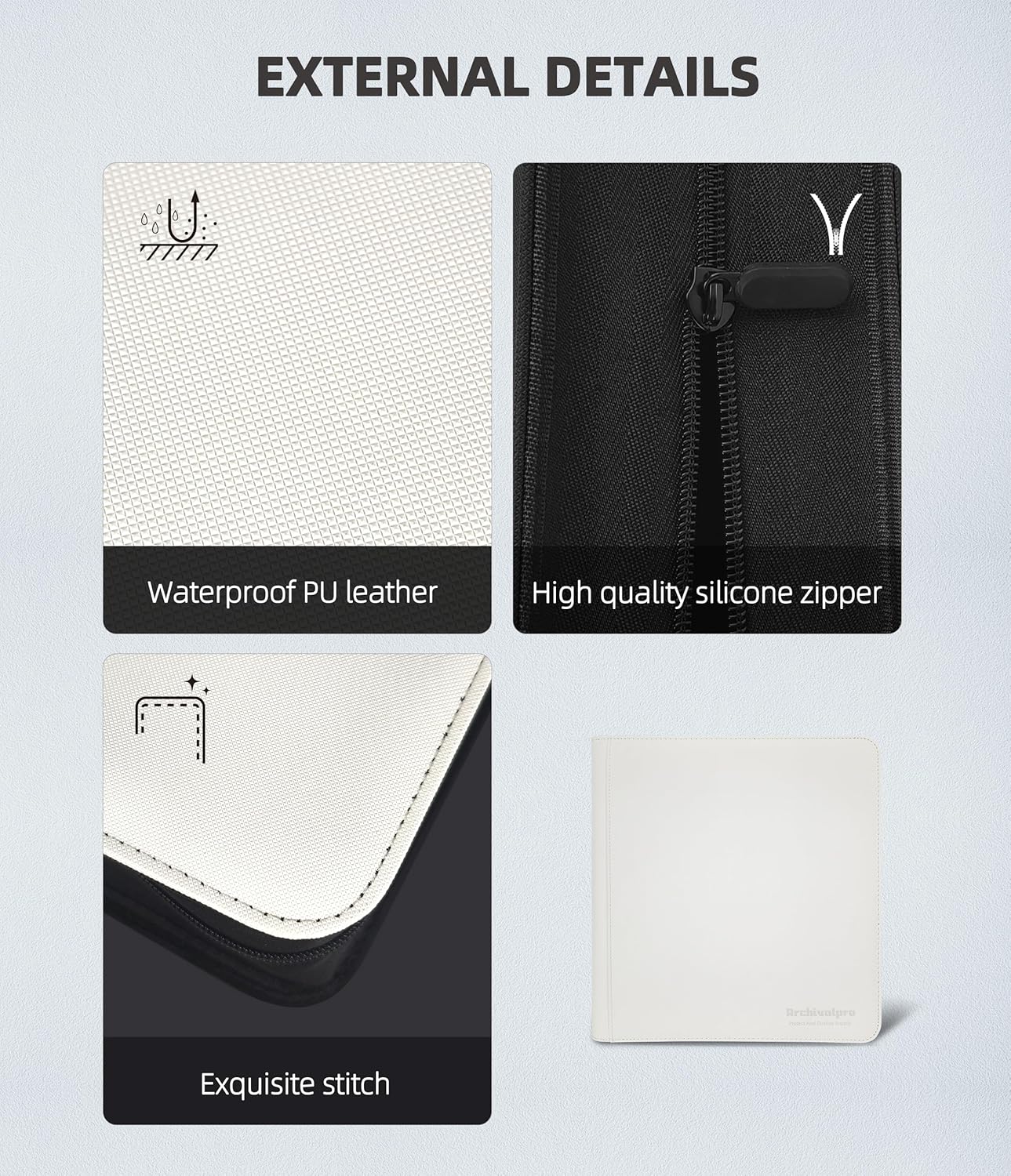 12 Pockets Premium Card Binder 480 Cards Trading Card Binders Side Load Card Storage Display Album(12 Pocket 480 Card Slot,White)