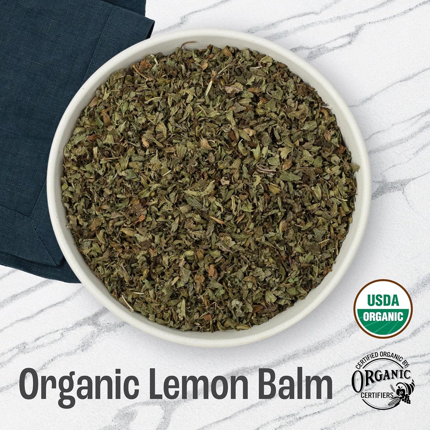 J Mac Botanicals Organic Lemon Balm (4 oz), Loose Leaf Tea, Dried Lemon Balm Tea, herbal Infusion, Lemon balm leaves, melissa officinalis tea, Certified USDA Organic
