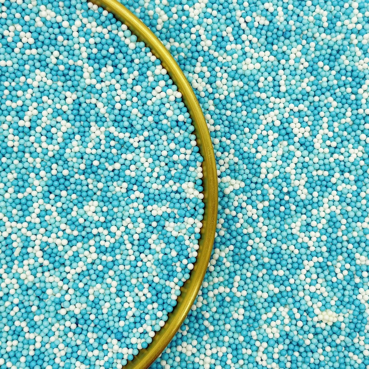 Edible Blue Series & White Sprinkles Candy 2mm Mini Pearls Cake Decorations Cupcake Toppers Cookie Decorating Perfect for Wedding Party Valentine Halloween Christmas Supplies 3OZ