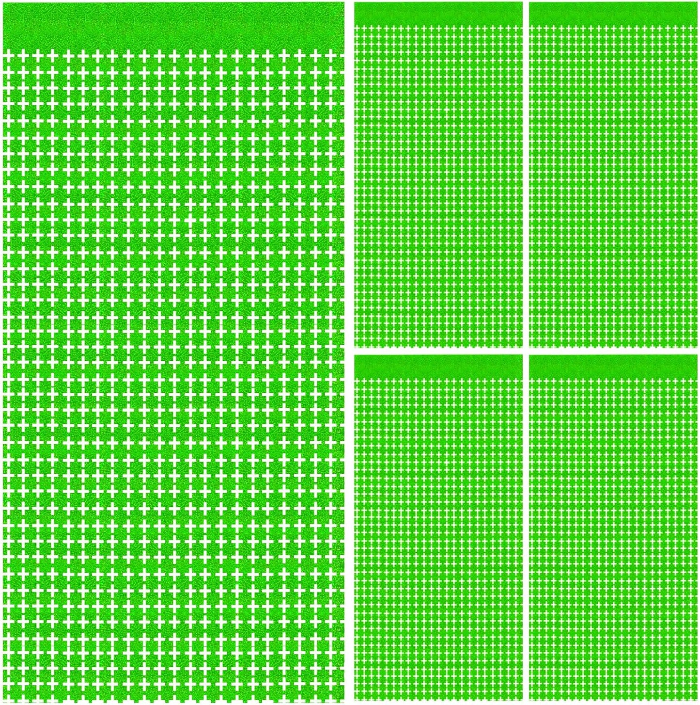 Square Tinsel Curtain Party Backdrop - 5pcs Glitter Foil Fringe Curtain Party Decor Green Photo Booth Backdrop Streamers for Halloween, Christmas, Birthday, Graduation, Wedding Party Decorations