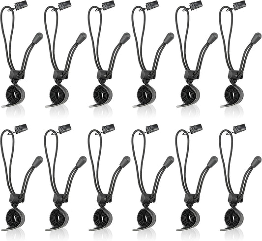 SLOW DOLPHIN Backdrop Background Muslin String Clips Holder Multifunctional for Photo Video Photography Studio 12 Pack, Black