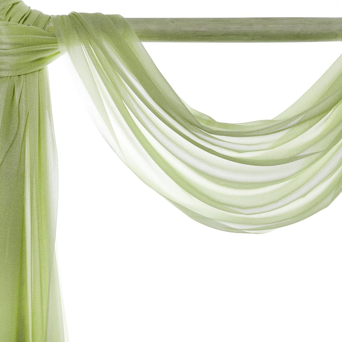 VDS Pack of 1 Panel (30 Inch X 20 Feet) Wedding Arch Draping Fabric Sheer Chiffon Fabric Drapery for Wedding Ceremony Reception Swag Backdrop Canopy Chuppah ARBO Altars Decoration (Sage Green)