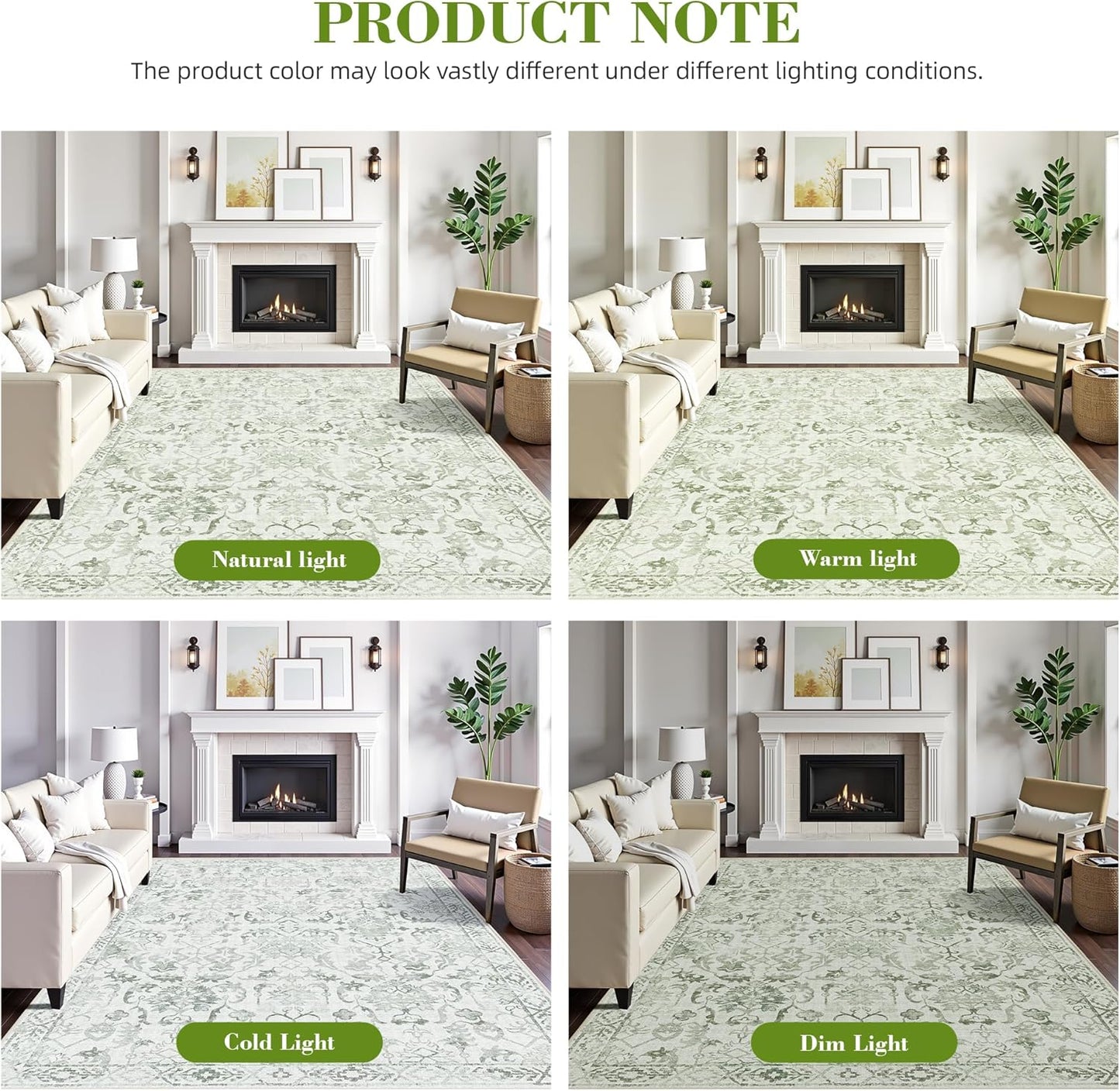 Sage Green 2x6 Runner Rug for Hallways Bed Side Kitchen, Boho Washable Distressed Low-Pile Floor Entryway Long Bathroom Mat, Non-Slip Laundry Room Washstand Front Carpet Green 24x72 Inch