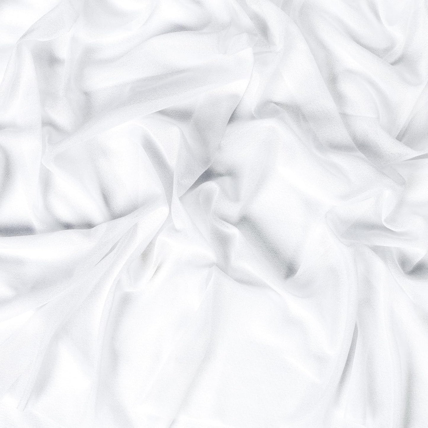 VDS Pack of 2 Panel (30 Inch X 20 Feet) Wedding Arch Draping Fabric Sheer Chiffon Fabric Drapery for Wedding Ceremony Reception Swag Backdrop Canopy Chuppah ARBO Altars Decoration (White)