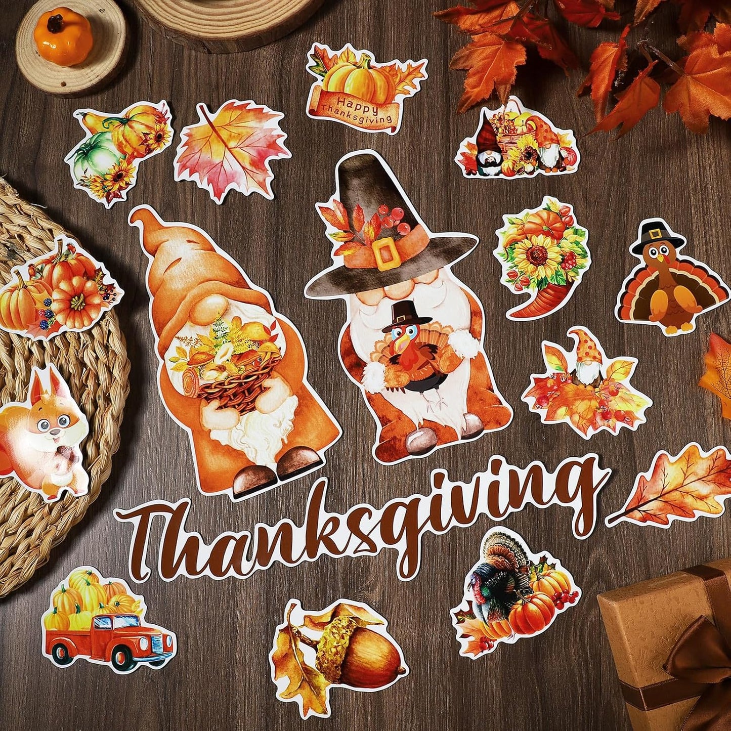 25 Pieces Thanksgiving Harvest Decoration Magnets for Refrigerator, Decorative Magnetic Fridge Stickers, Magnet Fall Autumn Signs Holiday Ornaments for Dishwasher Garage Door Kitchen Mailbox
