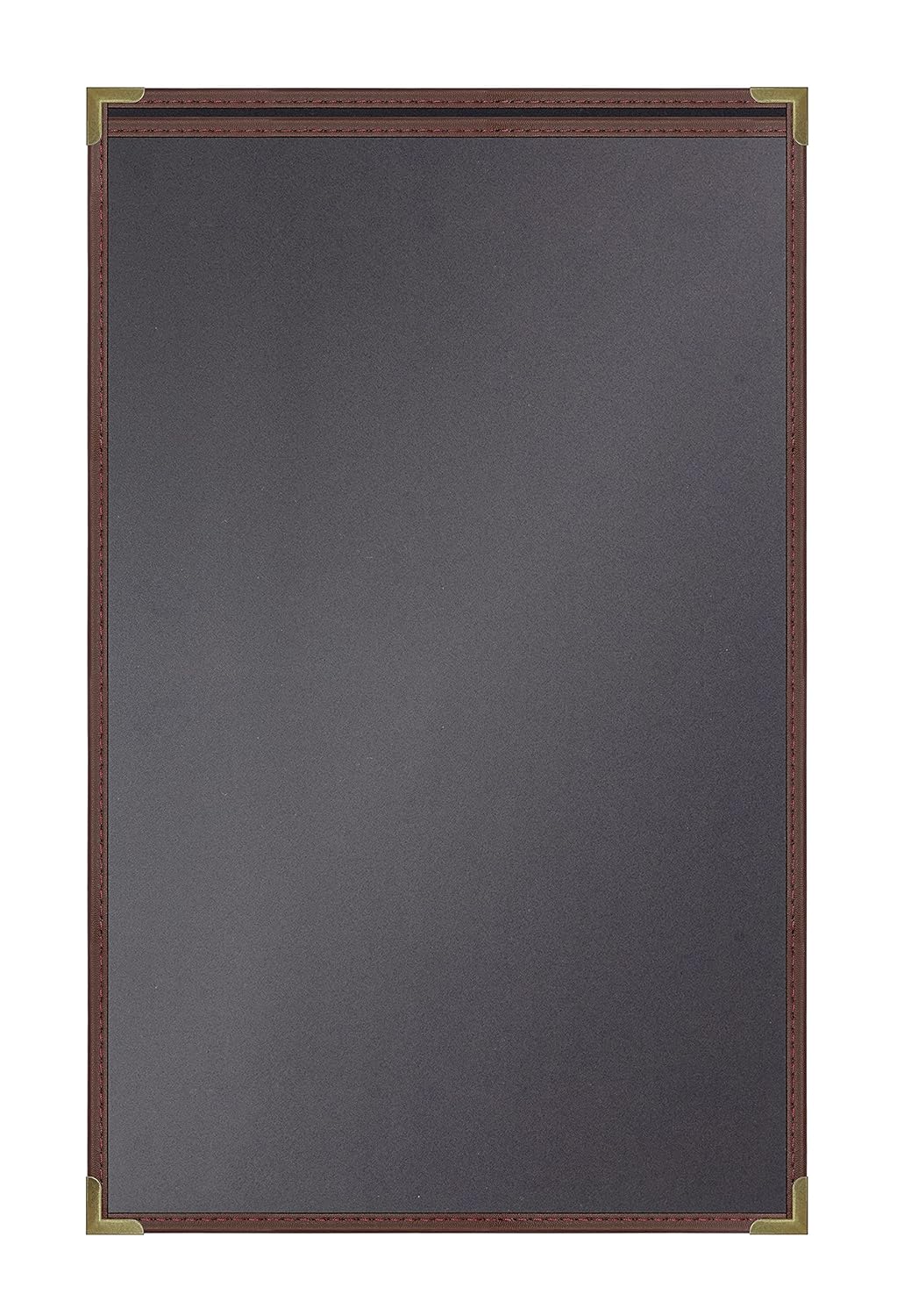 Goodsmart Pajco Style Restaurant Menu Covers – Pack of 10, Side-Loading Menu Holders, Single Stitched Edge, Clear Vinyl Menu Sleeves, Leatherette Trim, Gold Corners, Burgundy, 1 View (8.5" x 14")