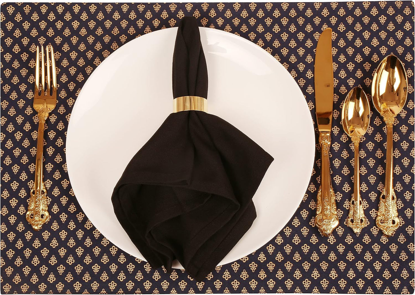 Gorgeous Beautifully Handcrafted Stunning Large Size Gold Color Party Dining Table Napkin Holders (Set Of 6)