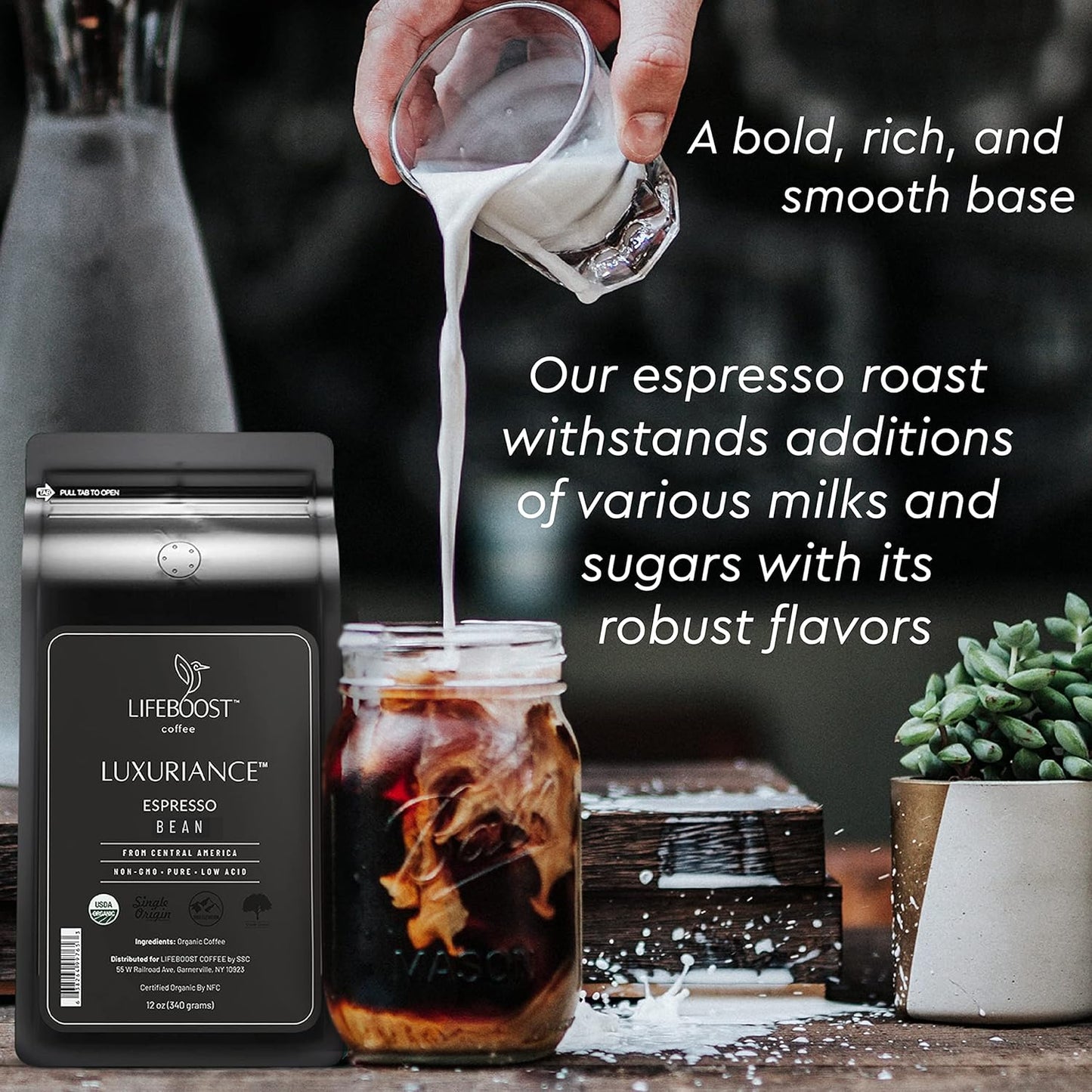 Lifeboost Organic Espresso Beans Whole - Non-GMO Low Acid Single Origin Organic Espresso Coffee - Third Party Tested For Mycotoxins & Pesticides - Whole Bean - 12 Ounces, Pack of 3