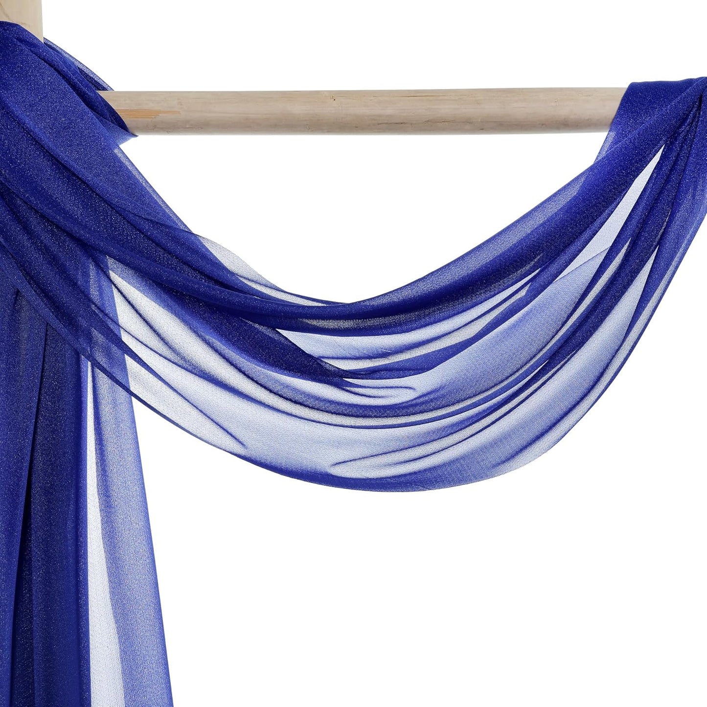 VDS Pack of 1 Panel (30 Inch X 30 Feet) Wedding Arch Draping Fabric Sheer Chiffon Fabric Drapery for Wedding Ceremony Reception Swag Backdrop Canopy Chuppah ARBO Altars Decoration (Royal Blue)