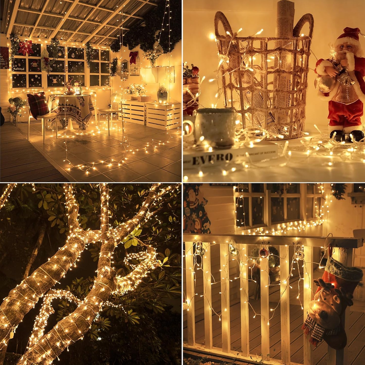 Connectable Warm White String Lights Indoor Bedroom, 8 Modes Christmas String Light Plug in Classroom Lights, 49ft 150 LED Fairy Twinkle Light for Wedding Holiday Christmas Decor