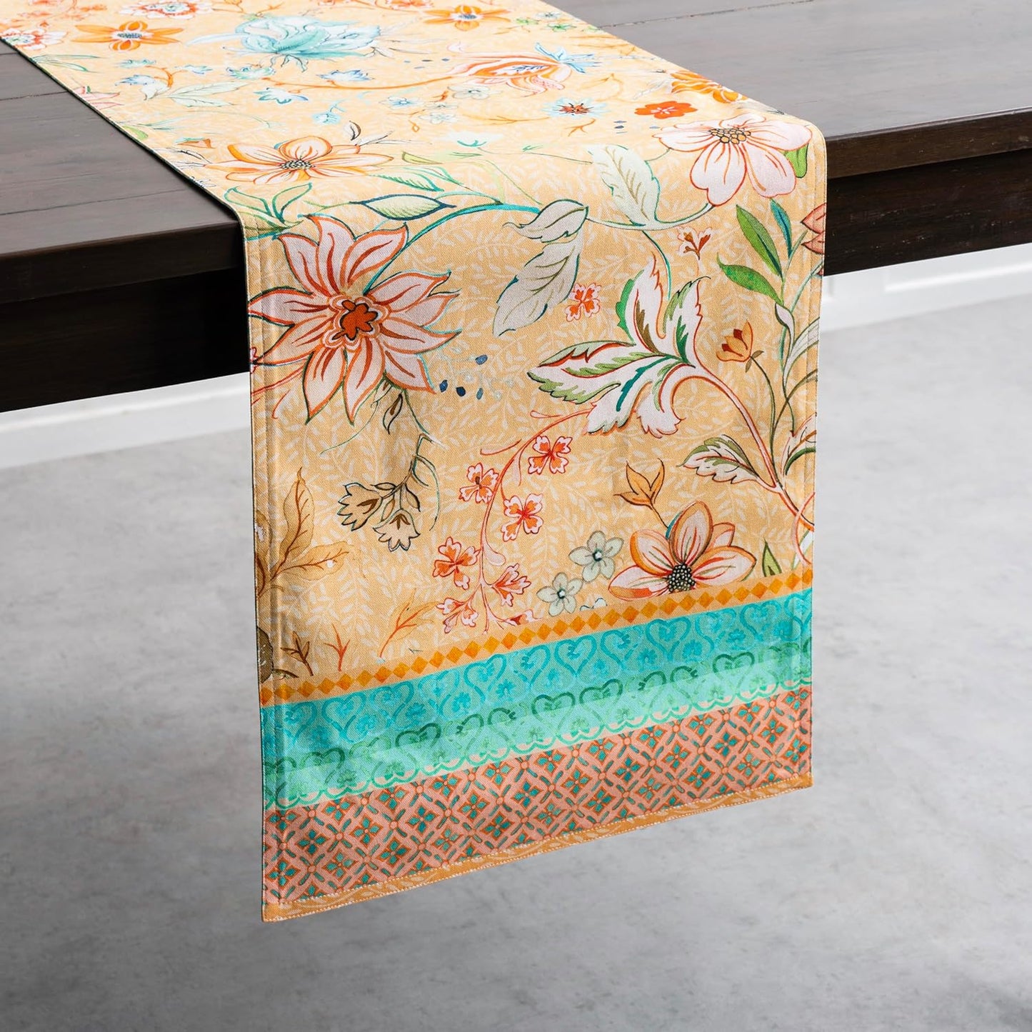 Maison d' Hermine Table Runner 100% Cotton Double Layer Table Runners 108 inches Long Decorative for Home Kitchen Dining Party Wedding Bridal Shower Spring Summer (Luxury Loft – Peach, 14.50" x 108")