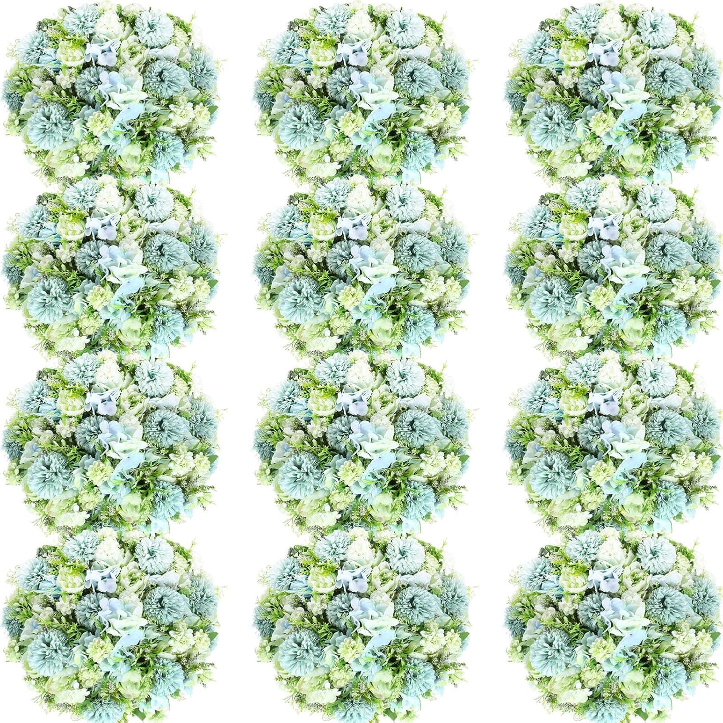 Tigeen Artificial Flowers Artificial Peonies Silk Flowers Faux Peony Fake Peony Silk Hydrangea Bouquet for Wedding Table Centerpiece Floral Vase Decor(White Green,12 Bundles)