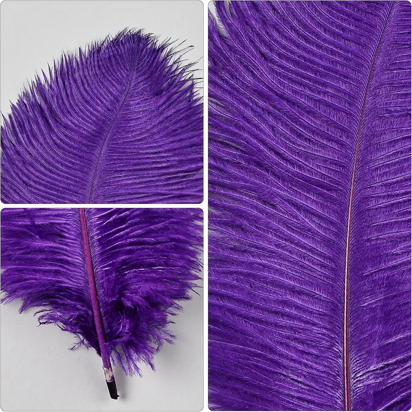 THARAHT Purple Ostrich Feathers 24pcs Natural Bulk 8-10Inch 20cm-25cm for Crafts Wedding Party Centerpieces Halloween and Home Decoration Feather