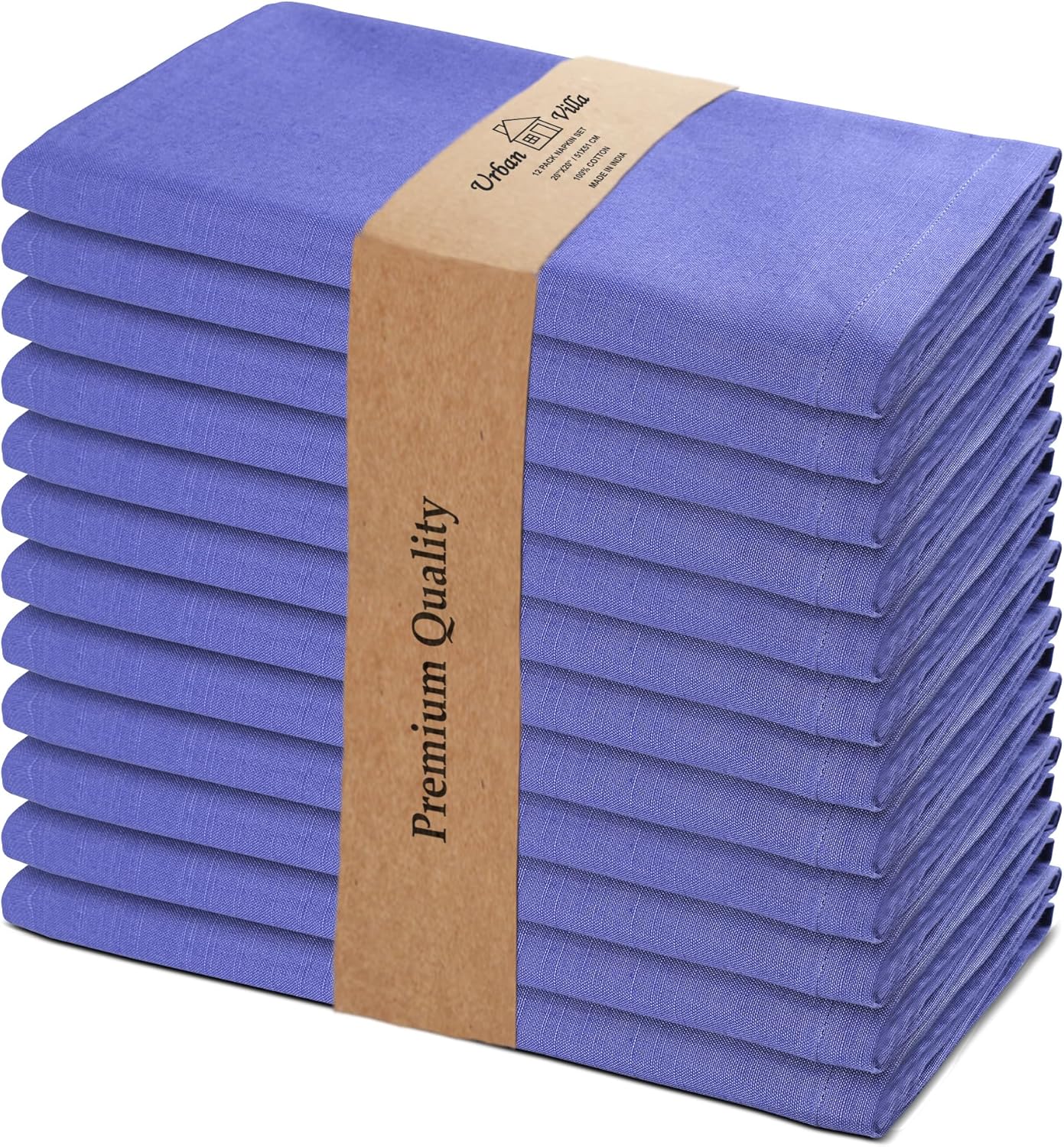 Urban Villa Easter Dinner Napkins Solid Lilac Color Cloth Napkins (Set of 12) Oversized 20x20 Inches 100% Cotton Slub Premium Quality Soft Durable Mitered Corners Reusable Washable Everyday Use