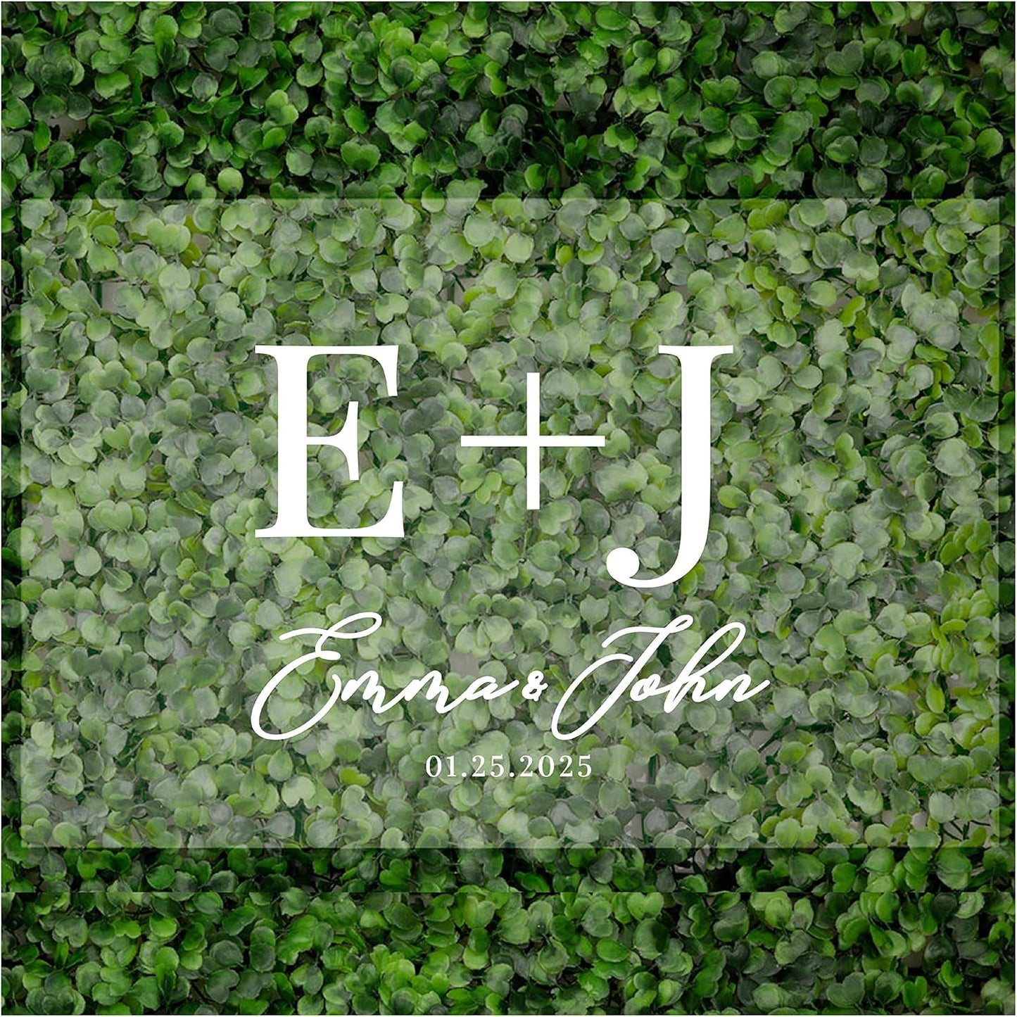 Andaz Press Custom Large Wedding Acrylic Sign, 16 x 24 Inches, Minimal Monograms, Personalized Sign, Welcome Sign For Modern Wedding Theme