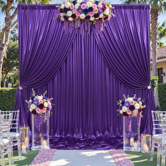 20ftx10ft Purple Sequin Backdrop Curtain Panels for Parties, 4 Panels Wrinkle Free Glitter Photo Backdrop Drapes Shimmer Back Drop Cloth for Wedding Birthday Christmas Photography Background