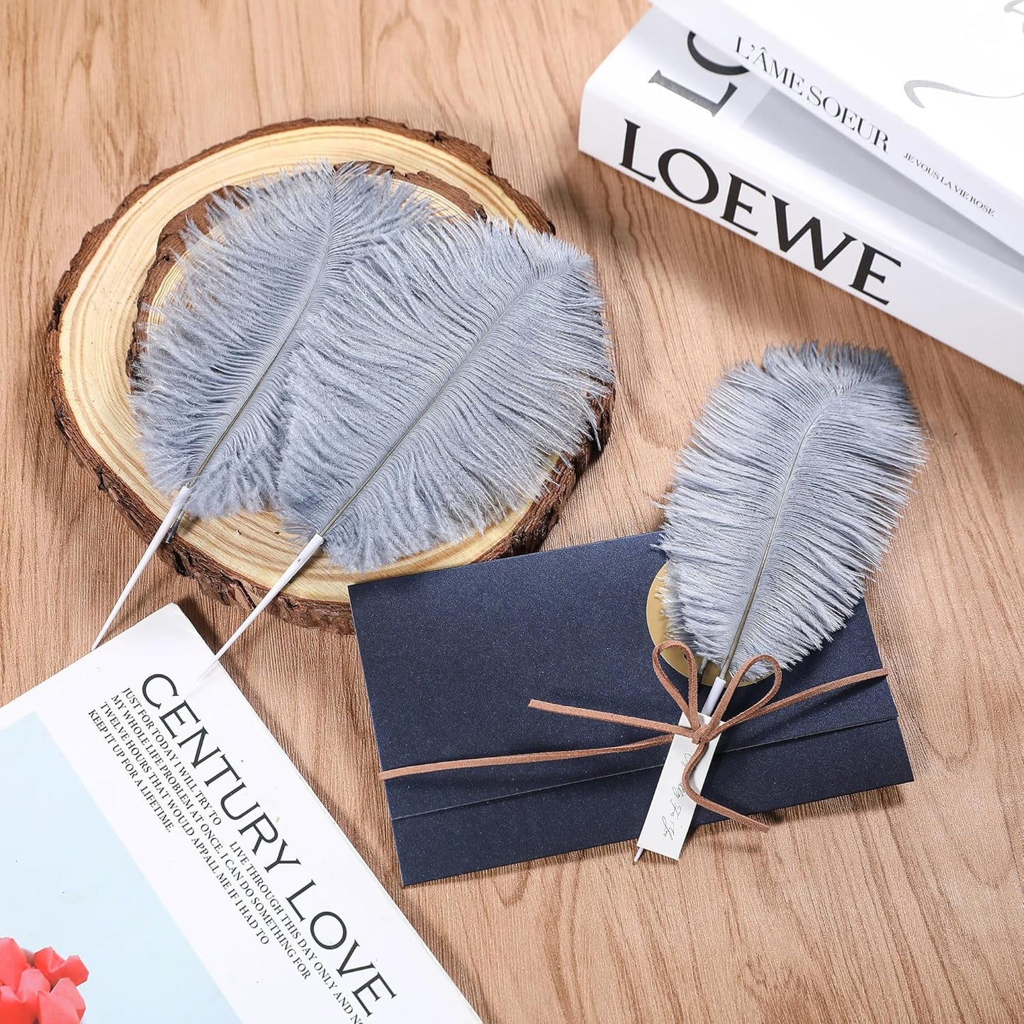 SOGUGOM Grey Craft Ostrich Feathers - 30PCS 8-10 inch Ostrich Feathers Kit for Centerpieces, Kindergarten Crafts, Dream Catchers and DIY Projects(Grey)