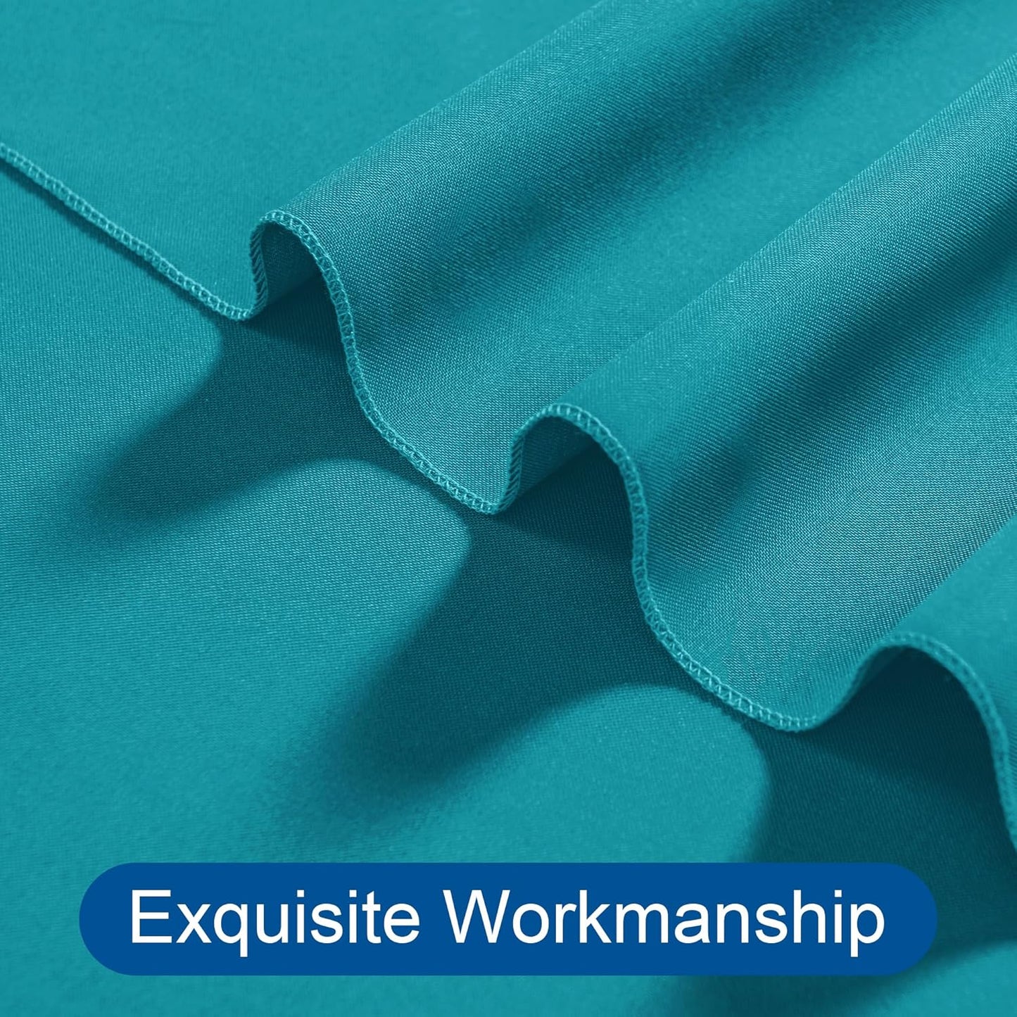 DWCN 10x7 FT Backdrop Curtains for Parties, Photography Backdrop Drapes with Rod Pockets for Wedding Decorations Stage Birthday Family Gatherings, 2 Panels 5ft x 7ft, Turquoise