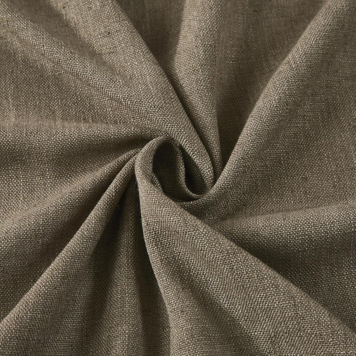 Vision Home Brown Pinch Pleated Semi Sheer Curtains Textured Linen Blended Light Filtering Window Curtains 72 inch for Living Room Bedroom Pinch Pleat Drapes with Hooks 2 Panels 40" Wx72 L