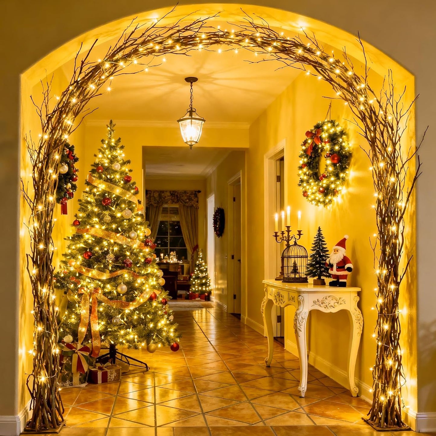 JMEXSUSS 168FT 600 LED Christmas Lights Outdoor Waterproof 8 Modes Warm White Christmas Tree Lights Plug in String Fairy Lights for Outside Indoor for Bedroom Wedding Party Holiday Xmas Decorations