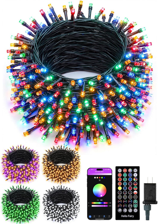 Minetom LED Color Changing Smart RGB Christmas Tree Lights, 82ft 250LED String Lights, 16 Milion Adjustable Colors Fairy Lights with Remote & Timer & Memory Function for Xmas Tree Holiday Party