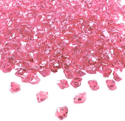 Super Z Outlet Acrylic Color Ice Rock Crystals Treasure Gems for Table Scatters, Vase Fillers, Event, Wedding, Arts & Crafts, Birthday Decoration Favor - 190 Pieces - Pink