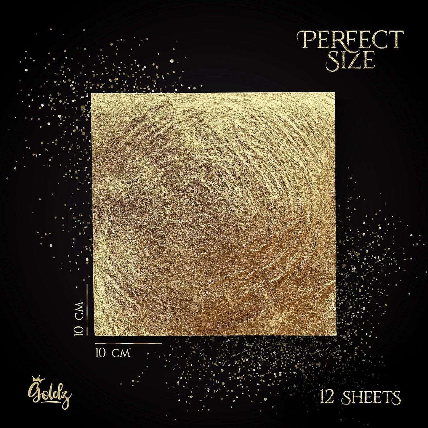 goldz: Edible 99.99% Gold Leaf, Genuine Gold Leaf, 24 Karat Edible gold Sheets. Genuine for Cooking, Art, Food, Steak, Desert, Facial.