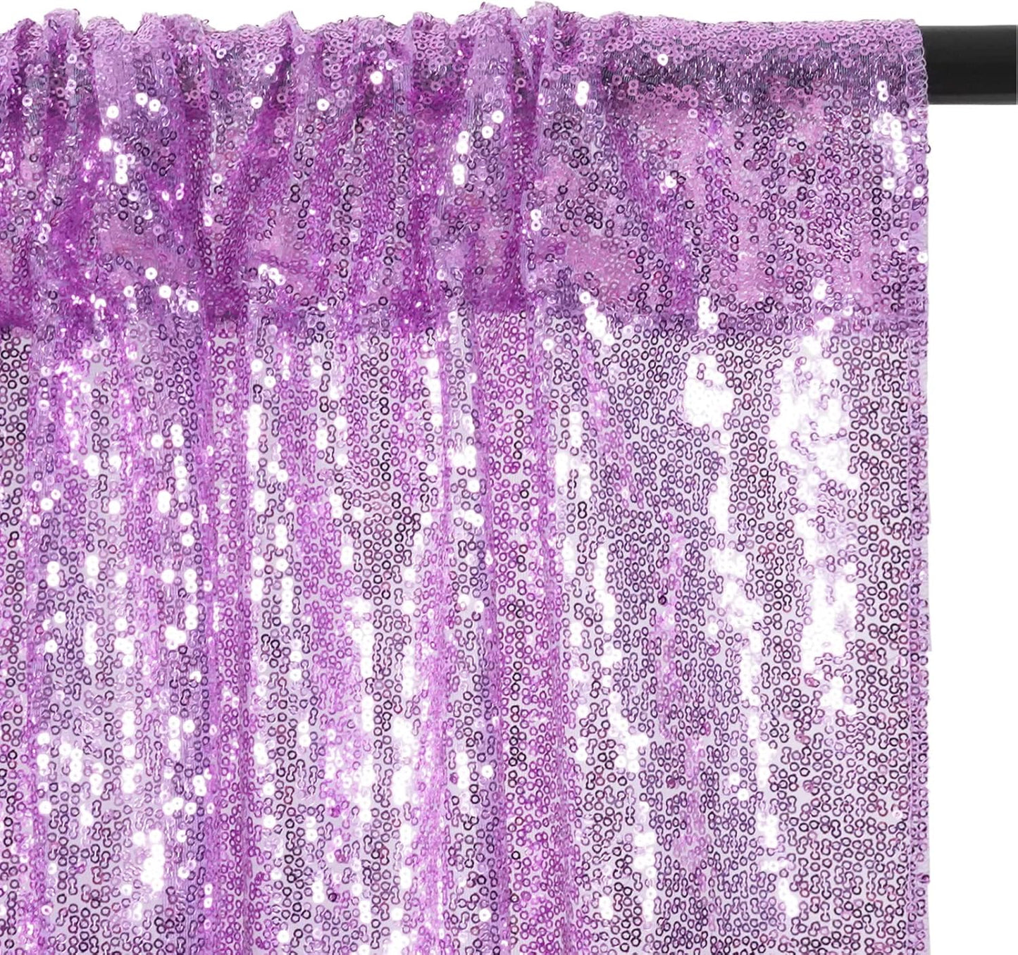 Eternal Beauty Lavender Sequin Backdrop, 4x7 Ft Glitter Background Curtains for Shimmer Photography Party Wedding Birthday Back Drop Decor