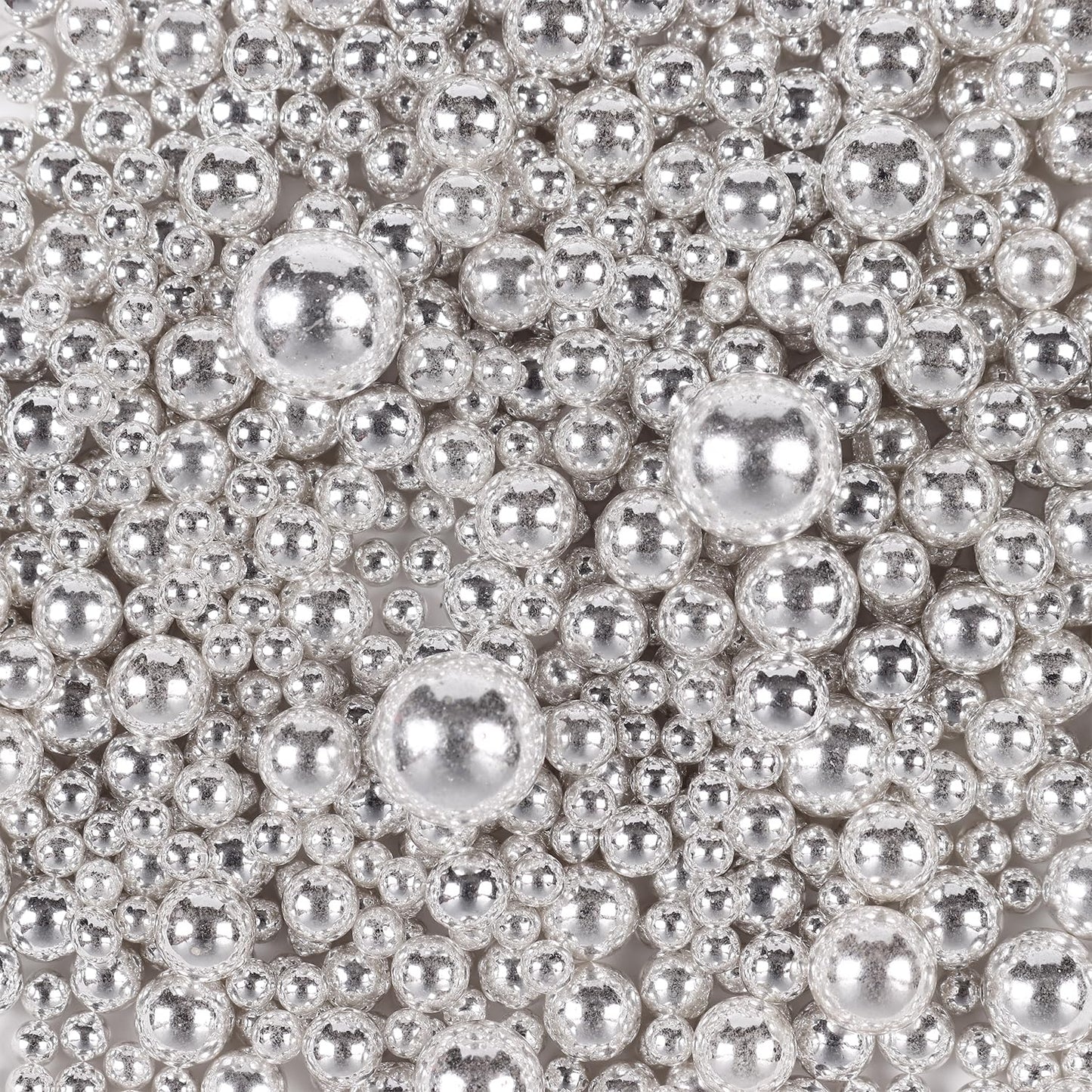 Pearls for Cake Decorating, Silver Pearl Sprinkles, Silver Metallic Sprinkles for Cake Decoration, Perfect for Cupcakes, Macaron, Cookies, Waffles, and Ice Cream Topping.120g(4.23oz)