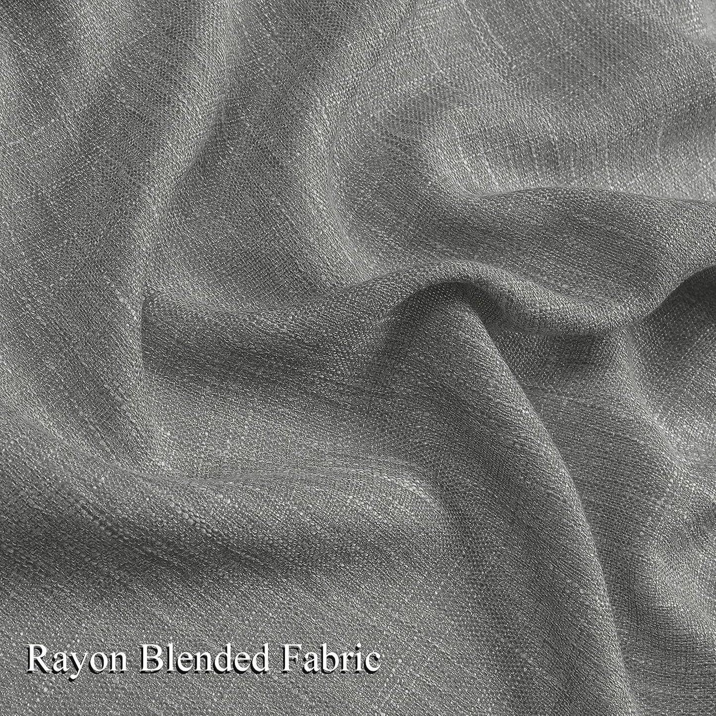 Vision Home Gray Pinch Pleated Semi Sheer Curtains Textured Light Filtering Window Curtains 84 inch for Living Room Bedroom Rayon Blended Charcoal Grey Pinch Pleat Drapes with Hooks 2 Panels 40"Wx84"L