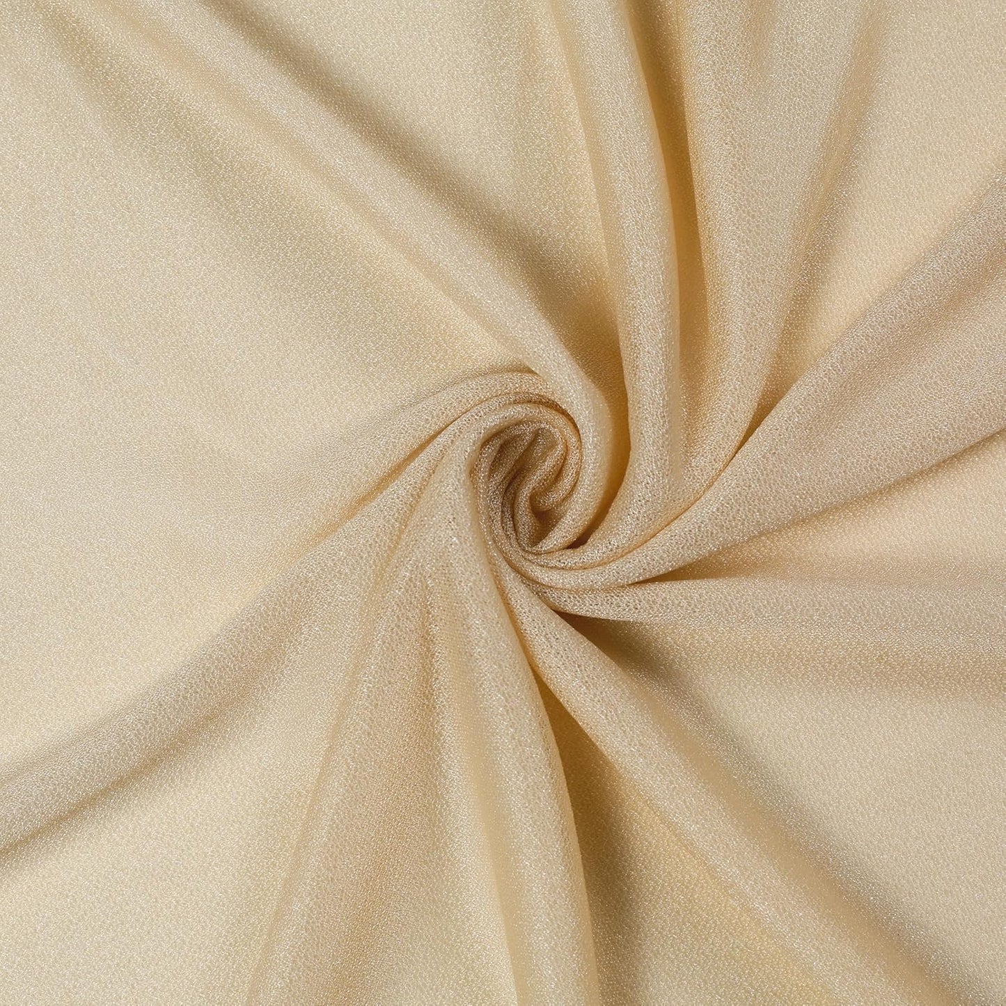 VDS Pack of 1 Panel (30 Inch X 100 Feet) Wedding Arch Draping Fabric Sheer Chiffon Fabric Drapery for Wedding Ceremony Reception Swag Backdrop Canopy Chuppah ARBO Altars Decoration (Champagne)