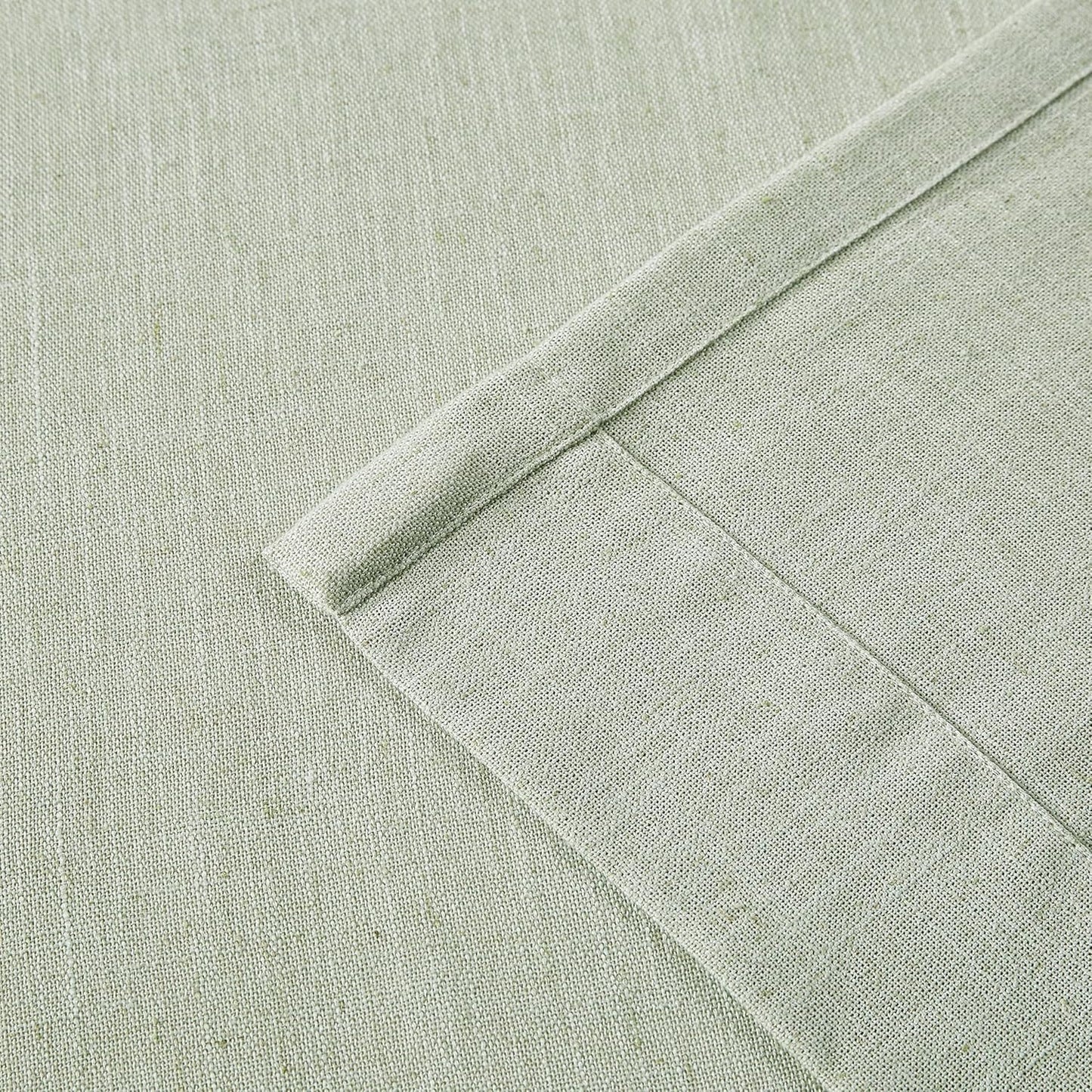 Vision Home Soft Green Pinch Pleated Semi Sheer Curtains Textured Linen Blended Light Filtering Window Curtains 108 inch for Living Room Bedroom Pinch Pleat Drapes with Hooks 2 Panels 9ft 40" Wx108 L