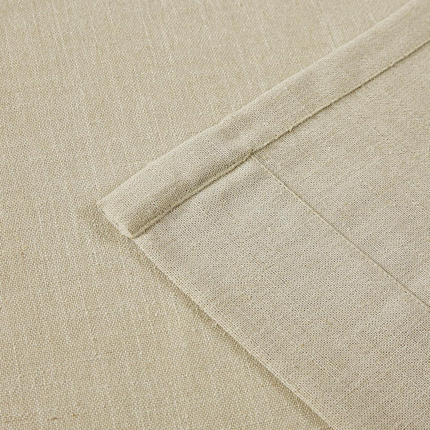 Vision Home Sand Pinch Pleated Semi Sheer Curtains Textured Linen Blended Light Filtering Window Curtains 63 inch for Living Room Bedroom Pinch Pleat Drapes with Hooks 2 Panels 40" Wx63 L,Camel Beige