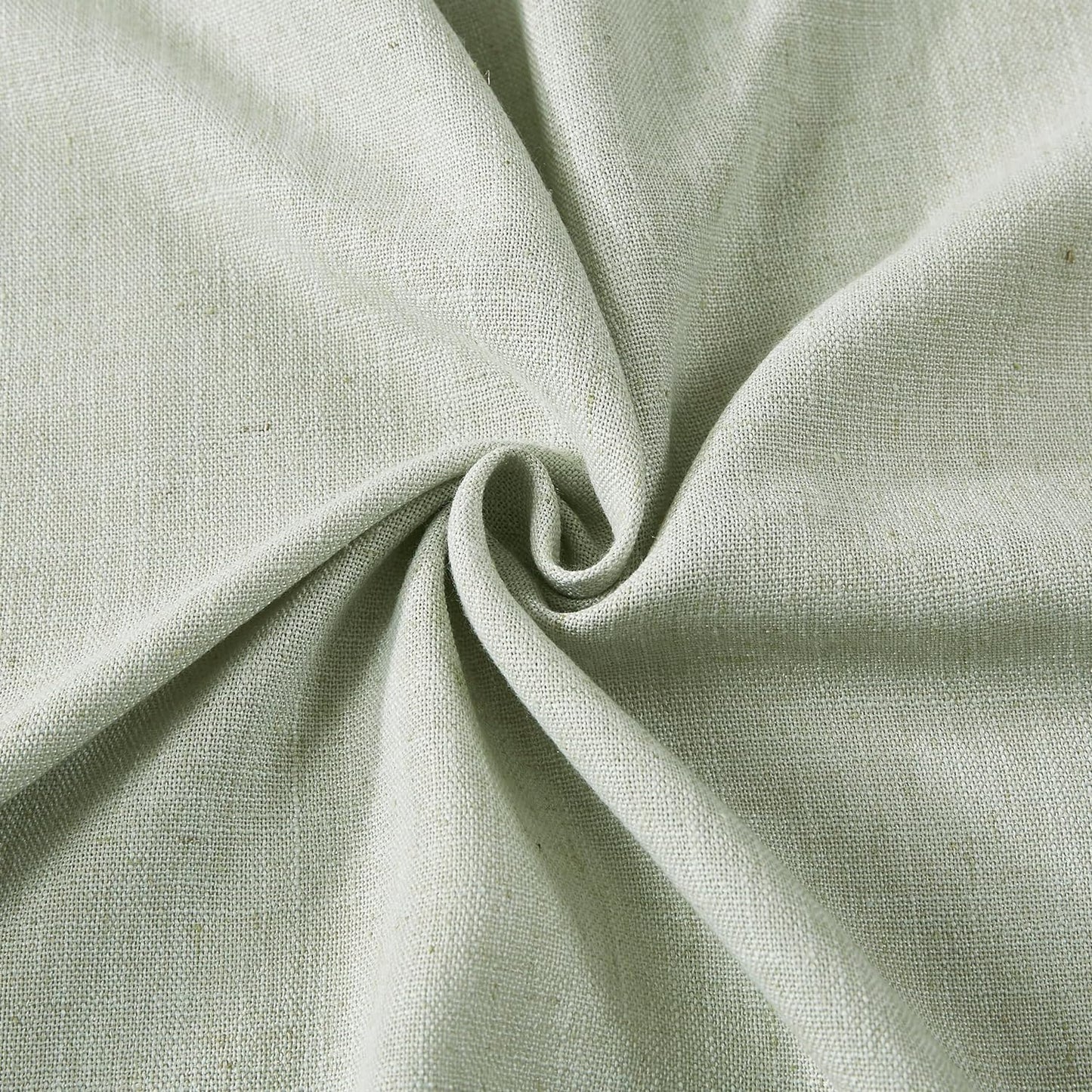 Vision Home Light Green Pinch Pleated Semi Sheer Curtains Textured Linen Blended Light Filtering Window Curtains 72 inch for Living Room Bedroom Pinch Pleat Drapes with Hooks 2 Panels 40" Wx72 L